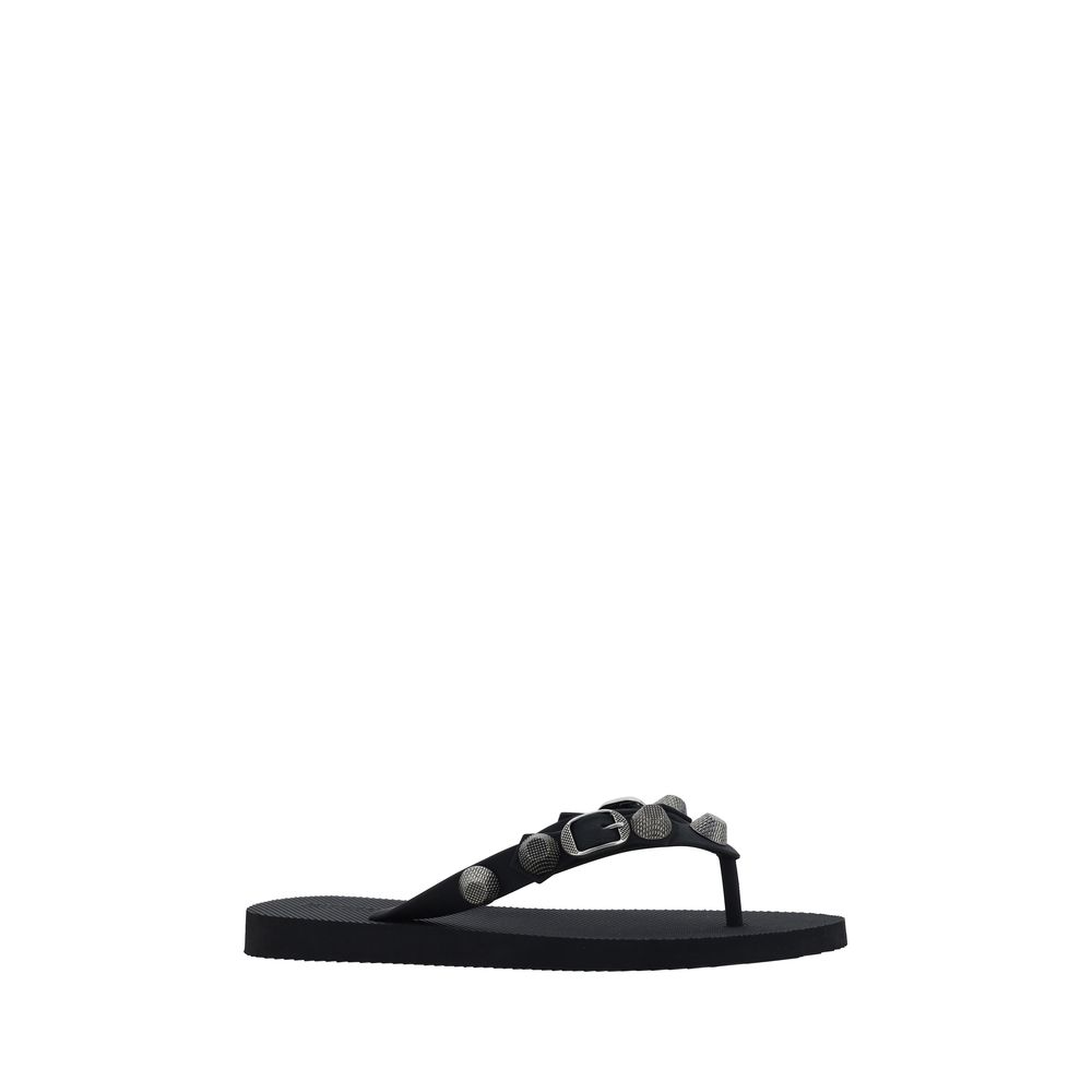 Balenciaga Black Polyester Flat Sandals | Regal Royce