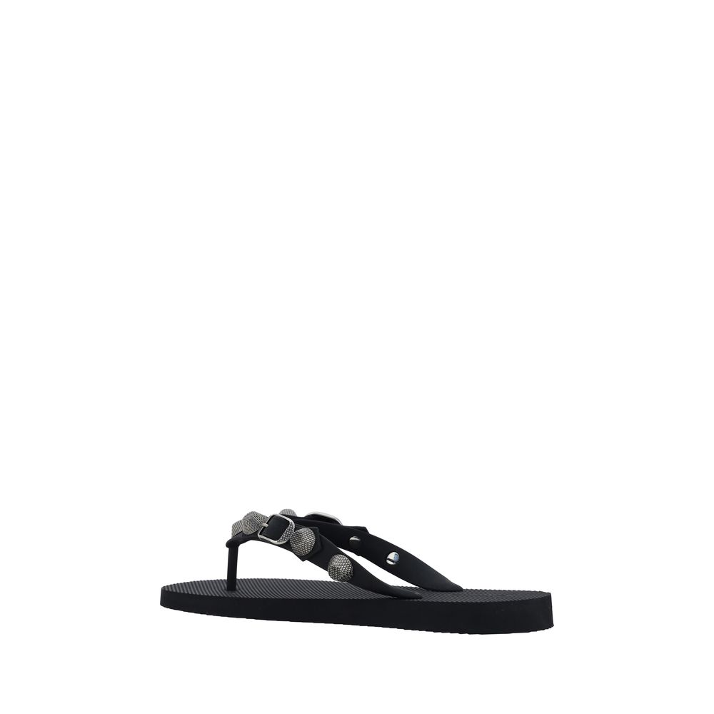 Balenciaga Black Polyester Flat Sandals