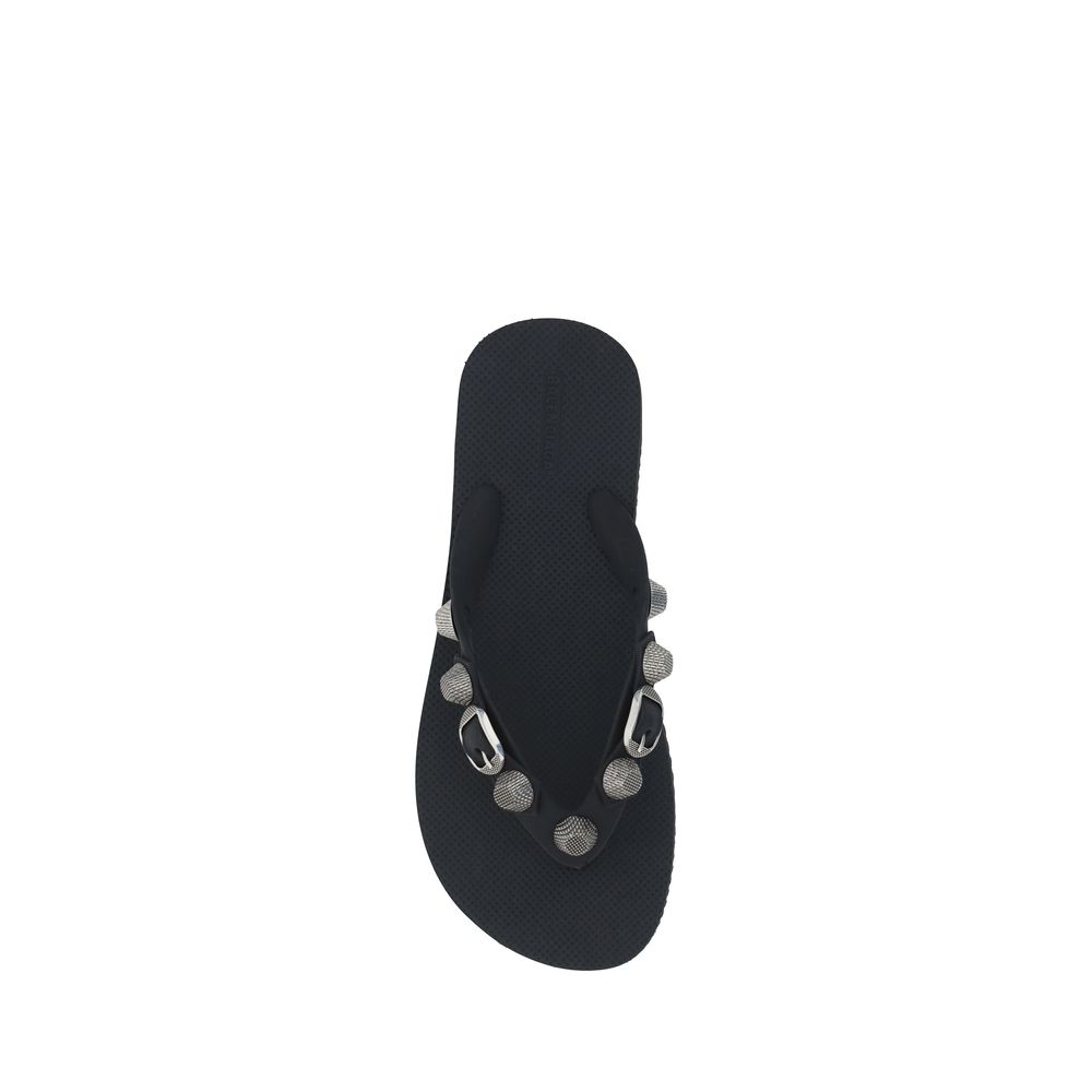 Balenciaga Black Polyester Flat Sandals