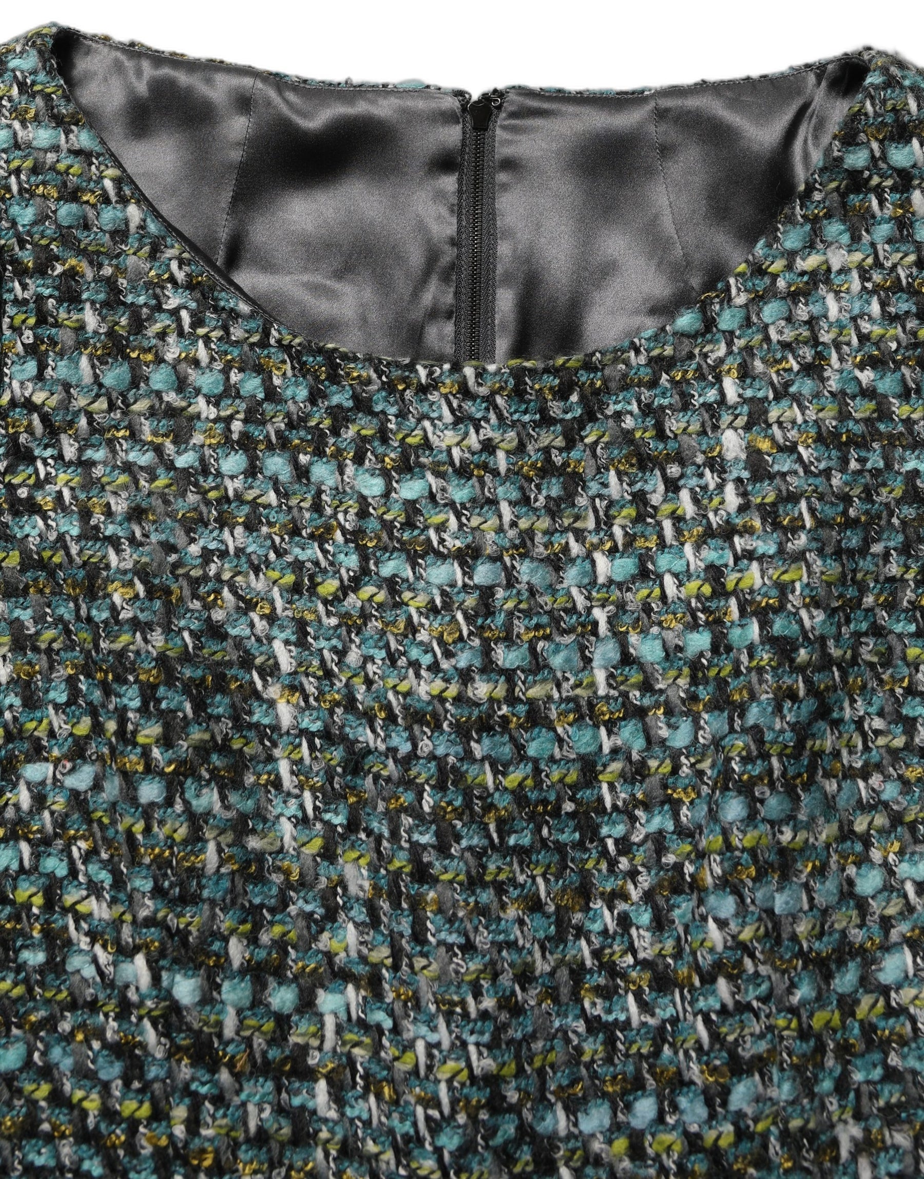 Dolce & Gabbana Multicolor Tweed Belted Babydoll Mini Dress | Regal Royce