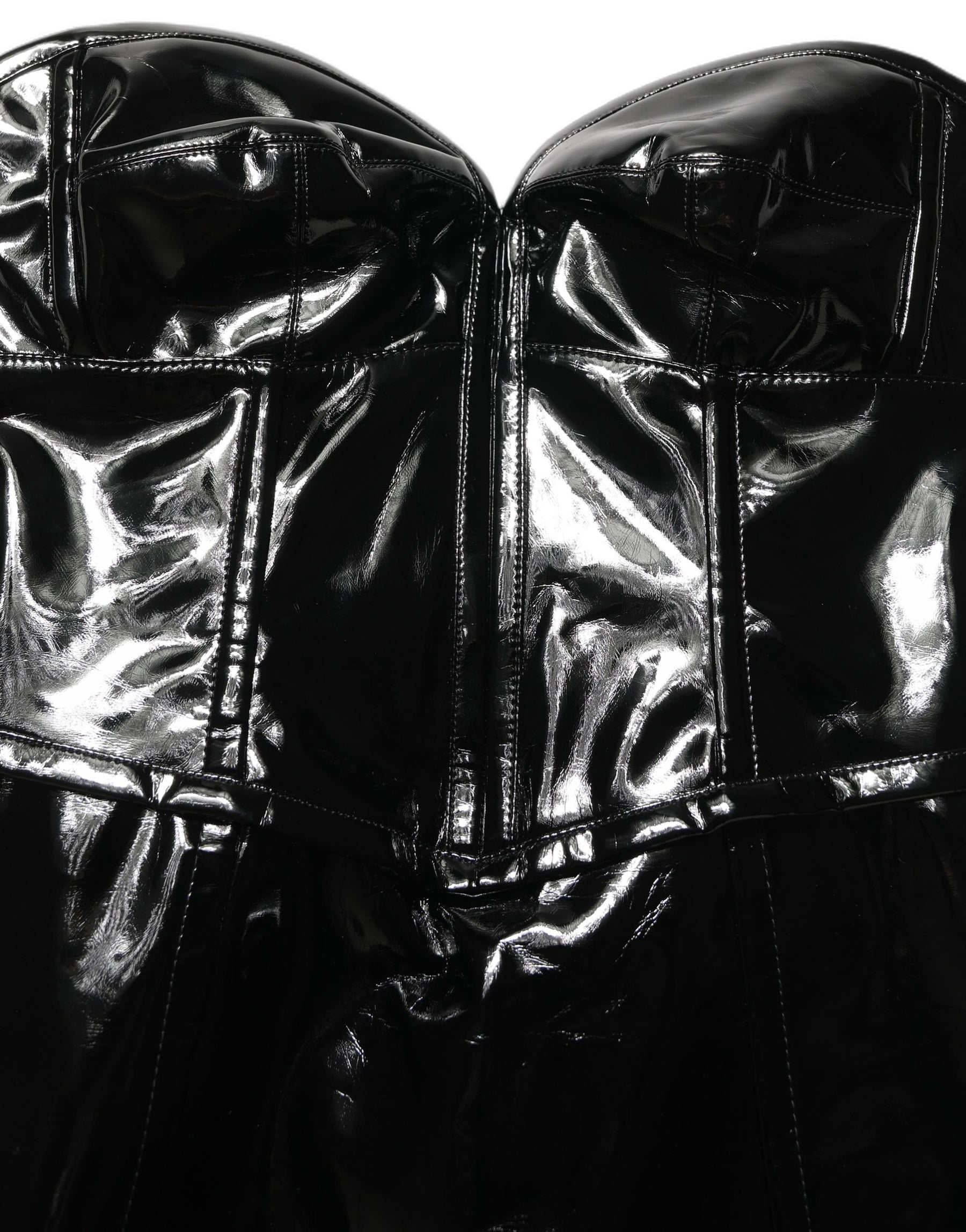 Dolce & Gabbana Black Patent Leather Corset Style Mini Dress | Regal Royce