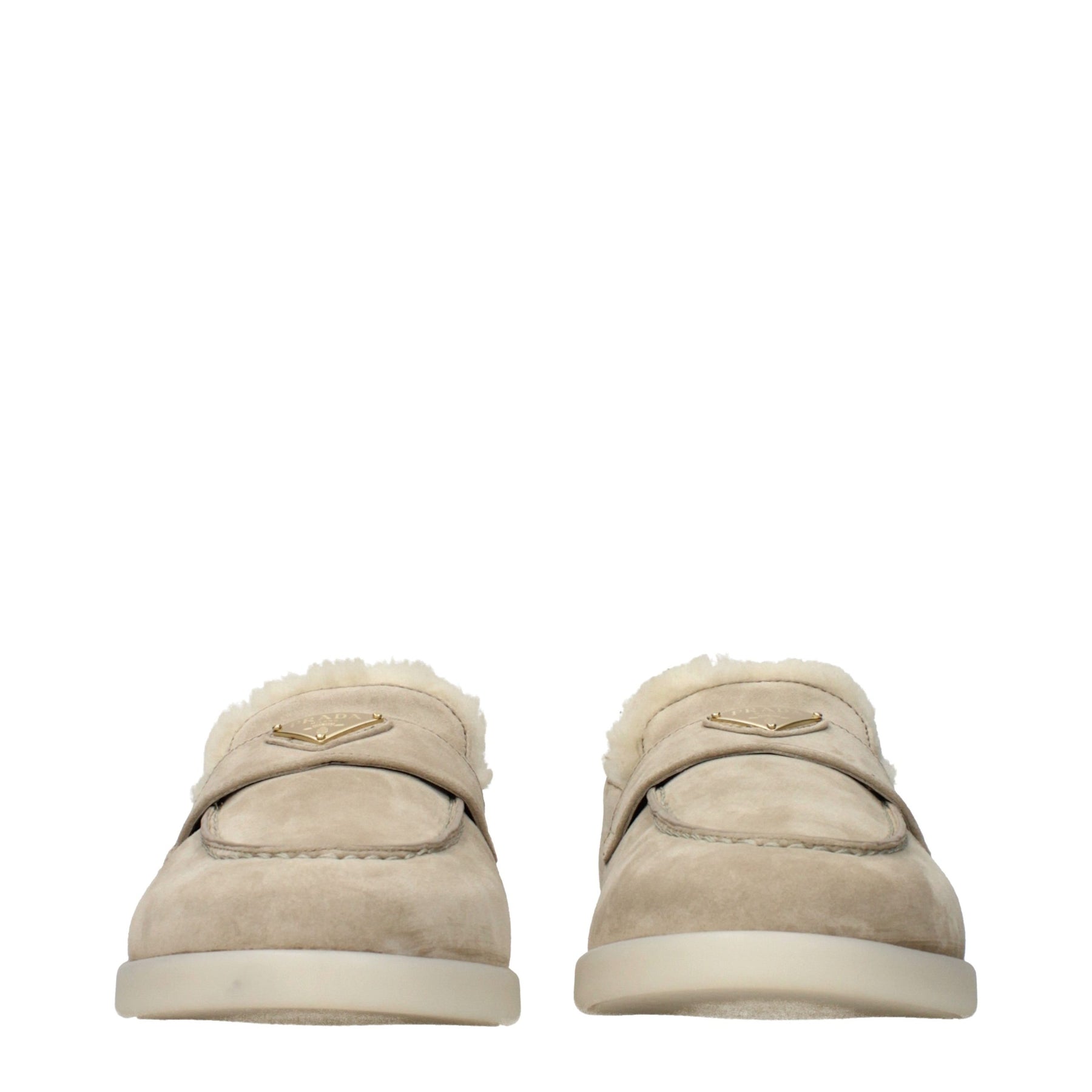 Prada Beige Leather Slip-On Loafers | Regal Royce