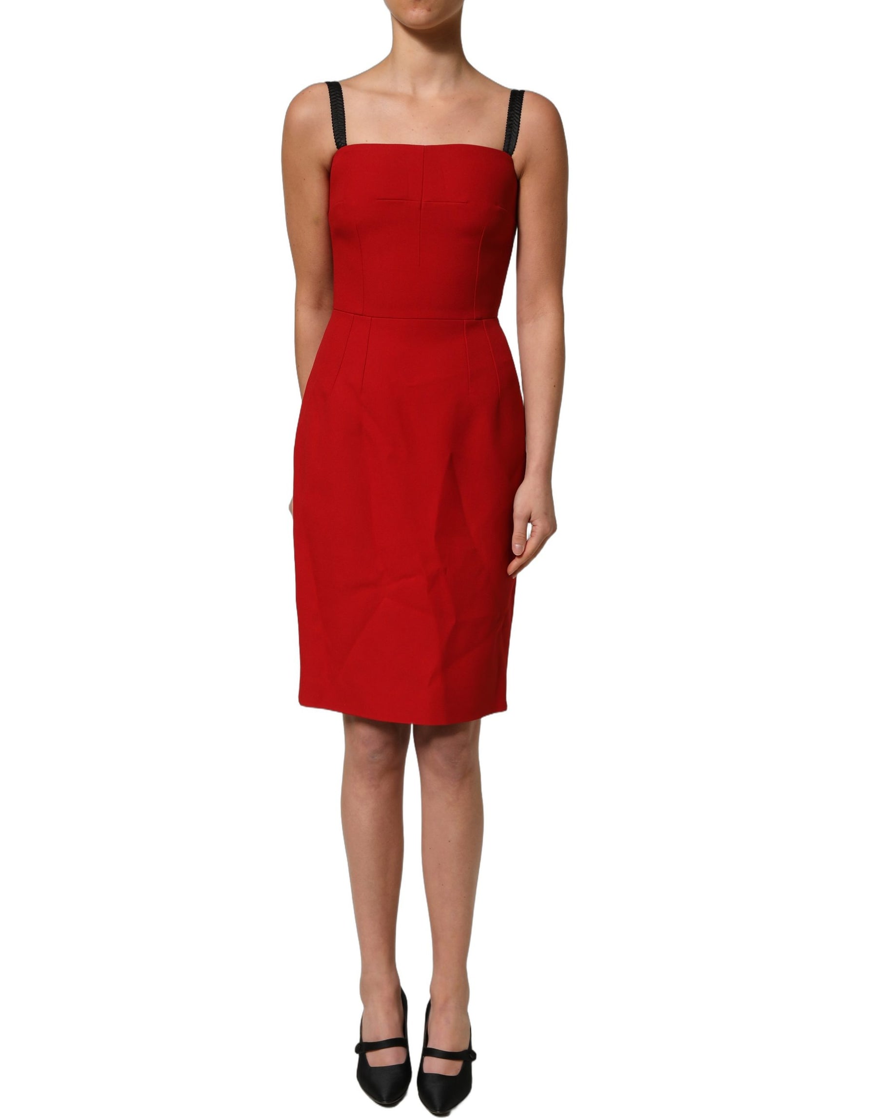 Dolce & Gabbana Red Stretch Bodycon Sheath Knee Length Dress | Regal Royce