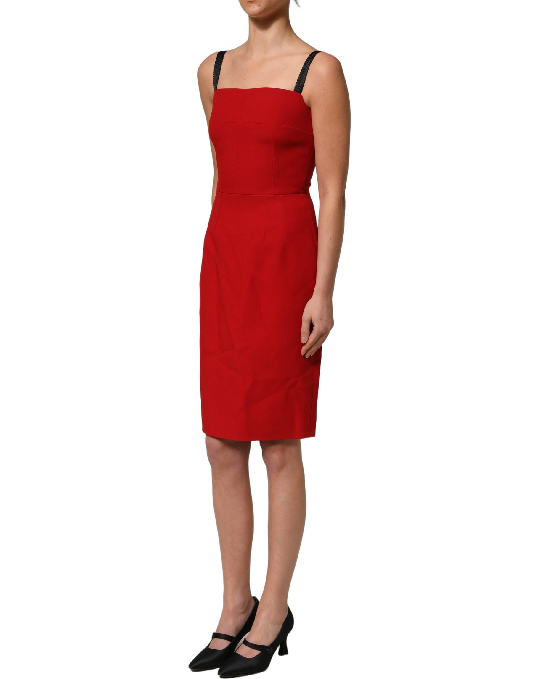 Dolce & Gabbana Red Stretch Bodycon Sheath Knee Length Dress | Regal Royce