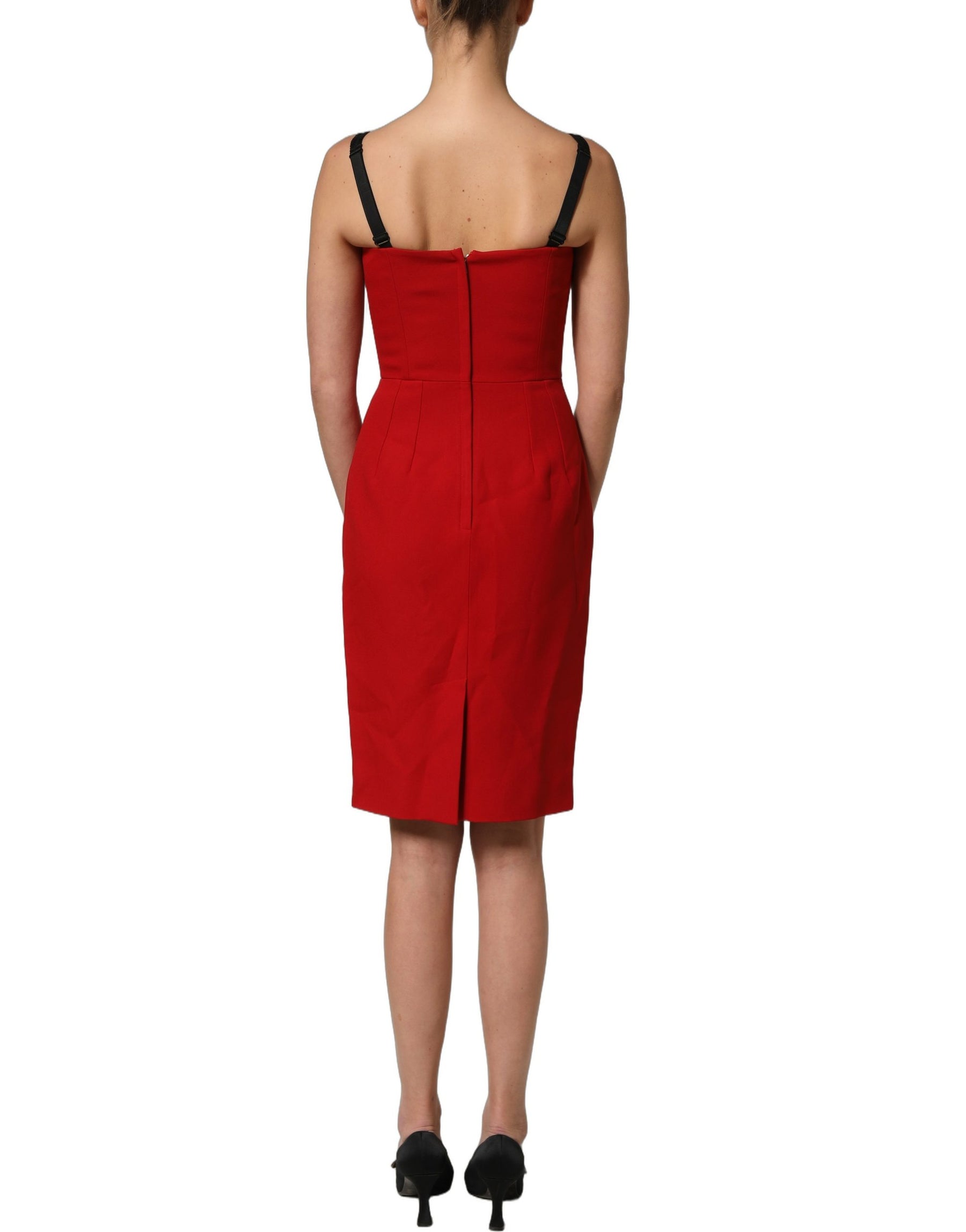 Dolce & Gabbana Red Stretch Bodycon Sheath Knee Length Dress | Regal Royce