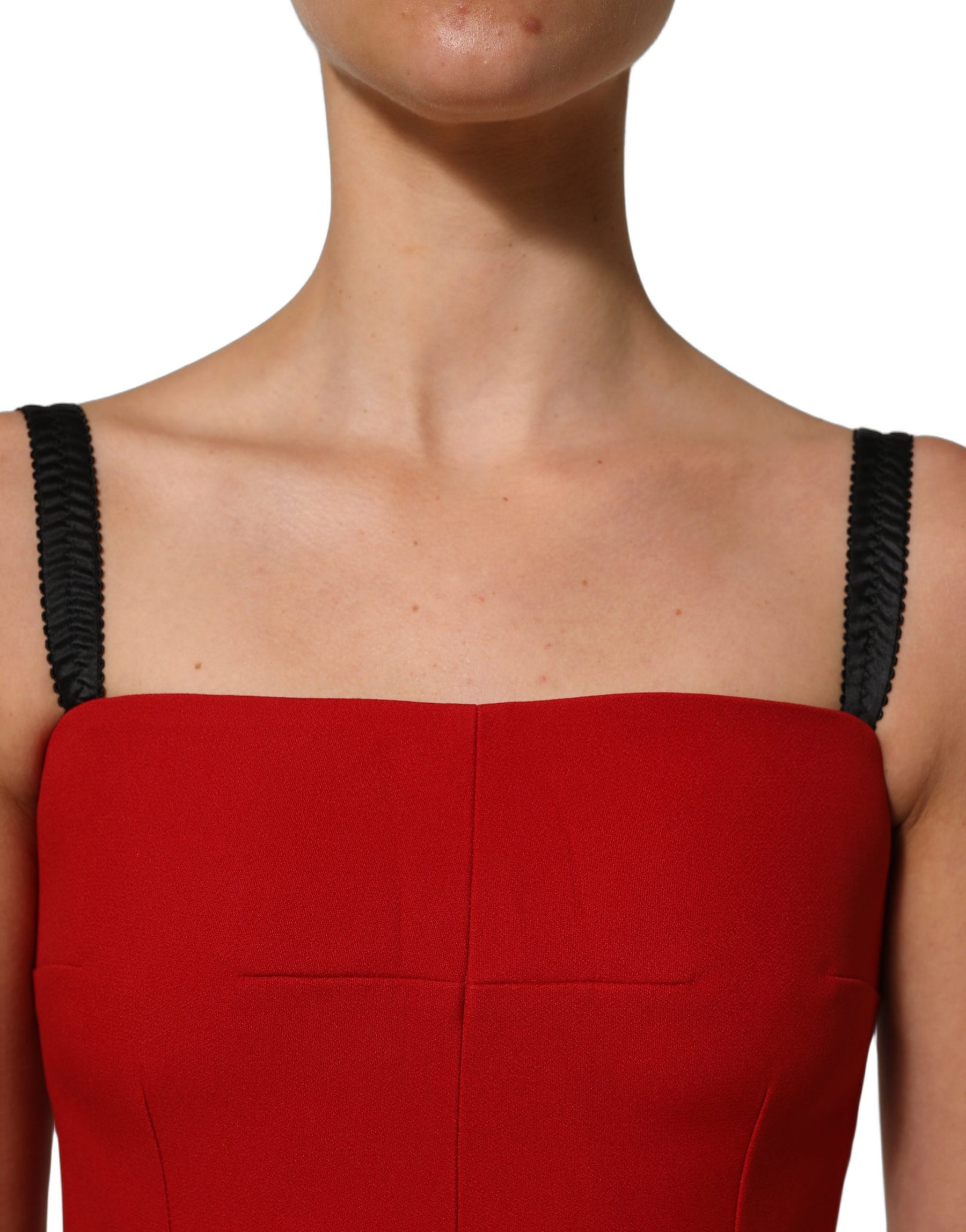 Dolce & Gabbana Red Stretch Bodycon Sheath Knee Length Dress | Regal Royce