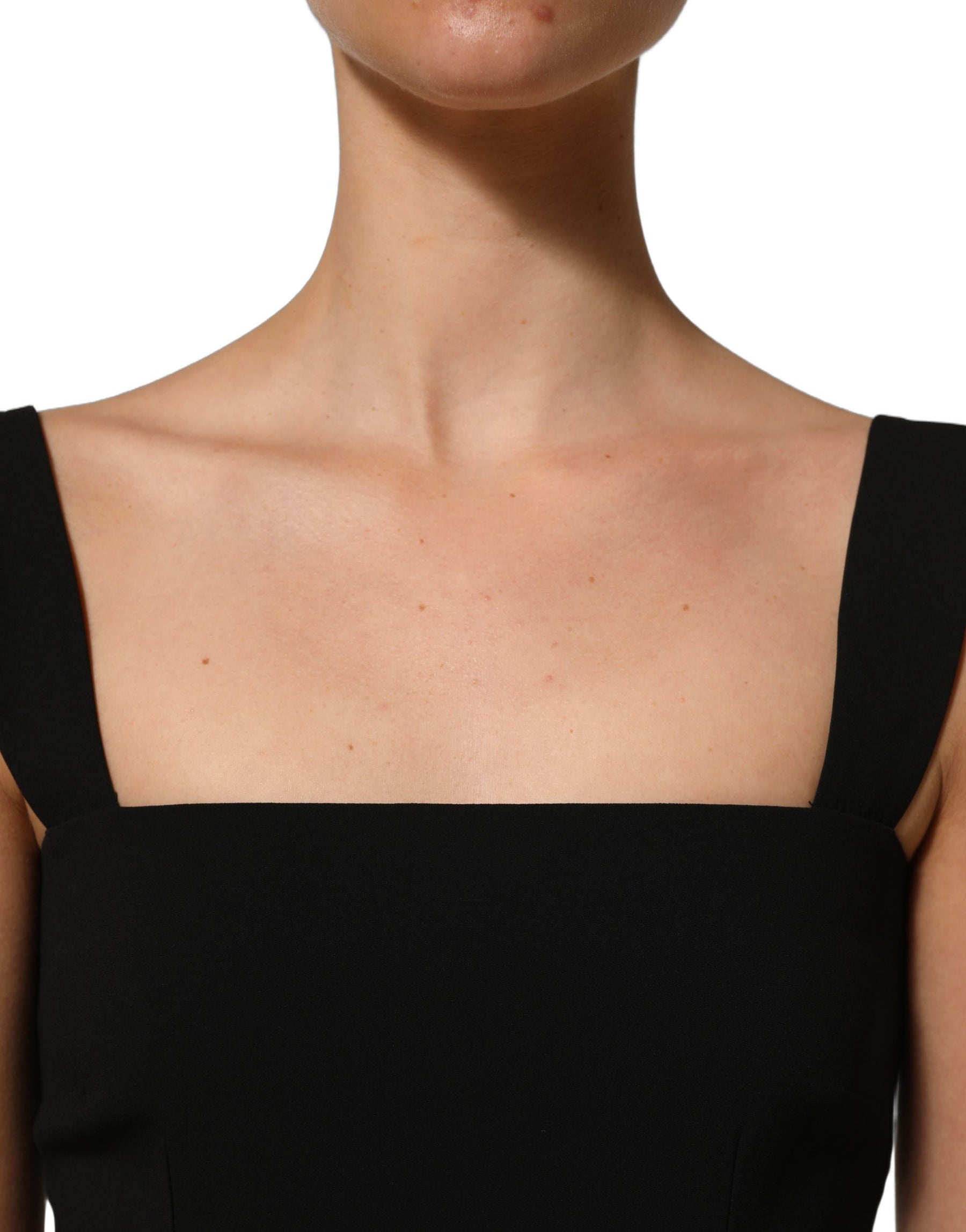 Dolce & Gabbana Black Viscose Stretch Sheath Midi Dress | Regal Royce