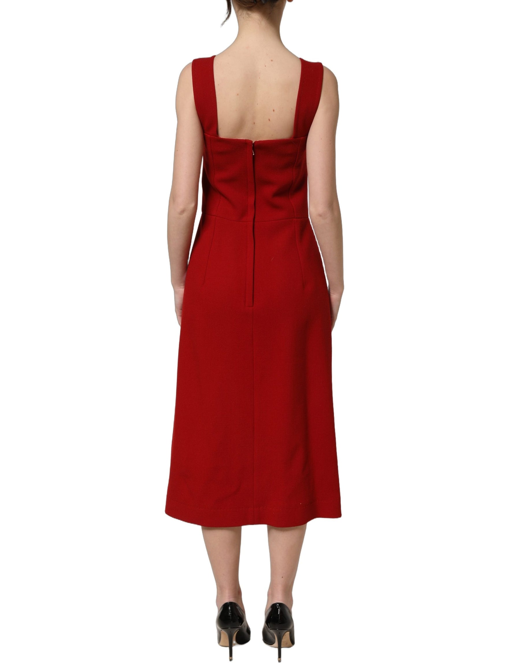 Dolce & Gabbana Two Tone Pink Wool Sleeveless Midi Dress | Regal Royce
