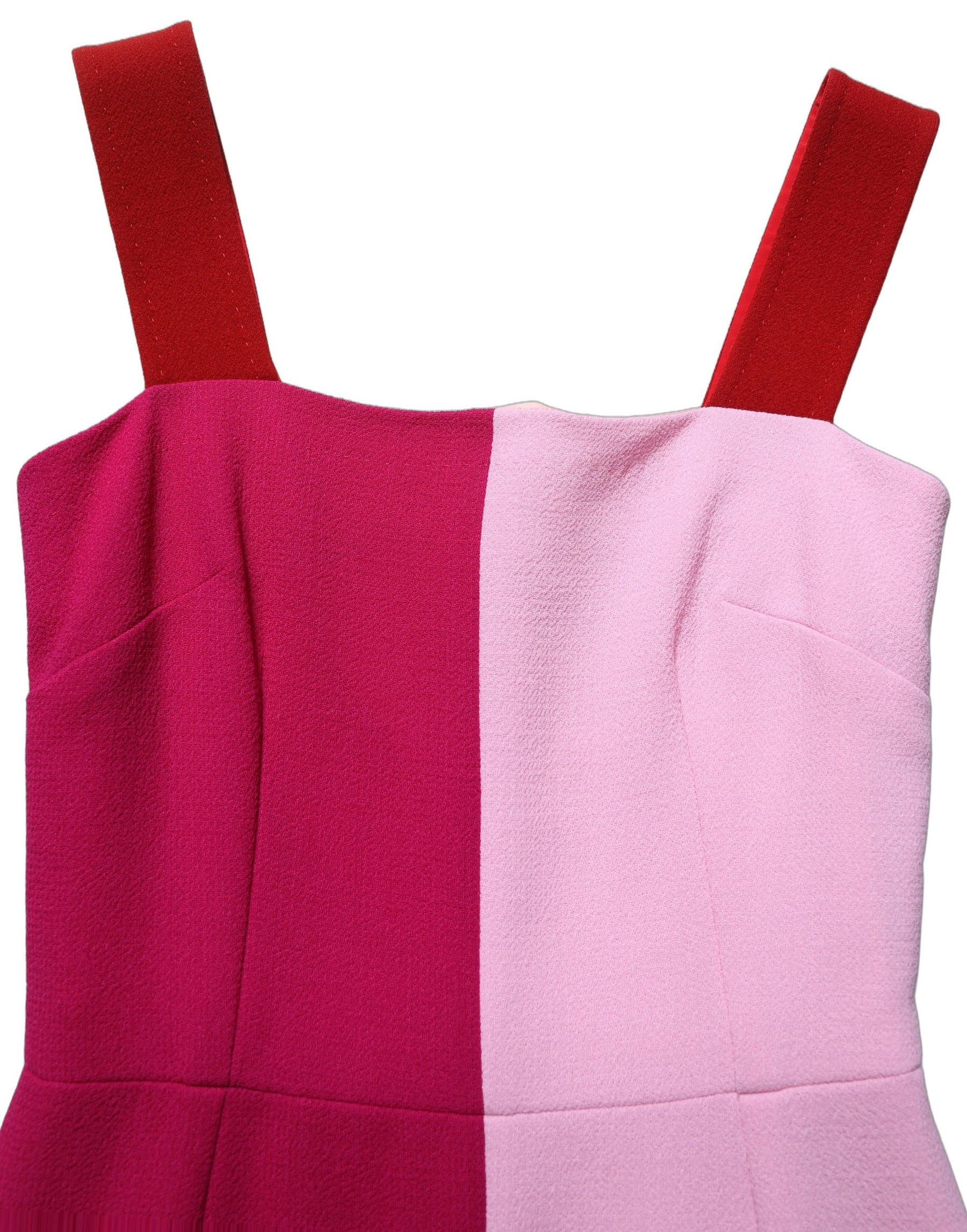 Dolce & Gabbana Two Tone Pink Wool Sleeveless Midi Dress | Regal Royce