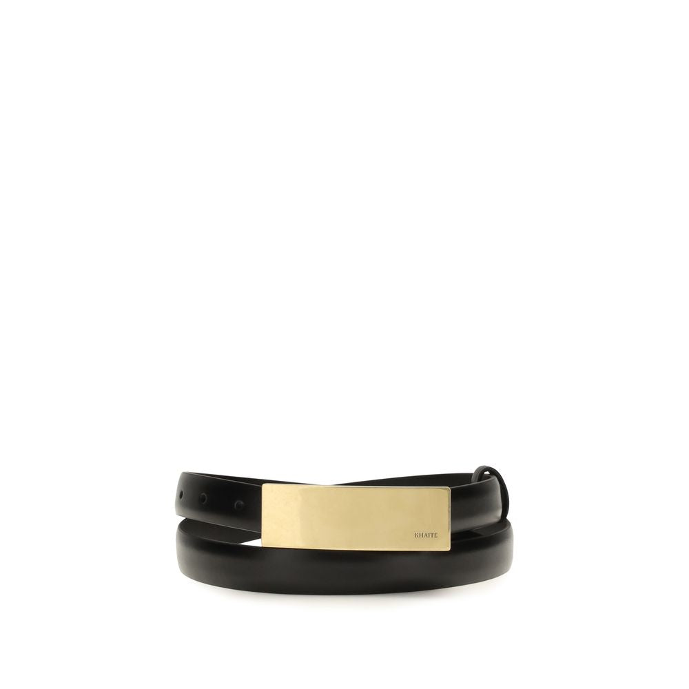 Khaite Black Calf Leather Bos Taurus Regular Belt | Regal Royce