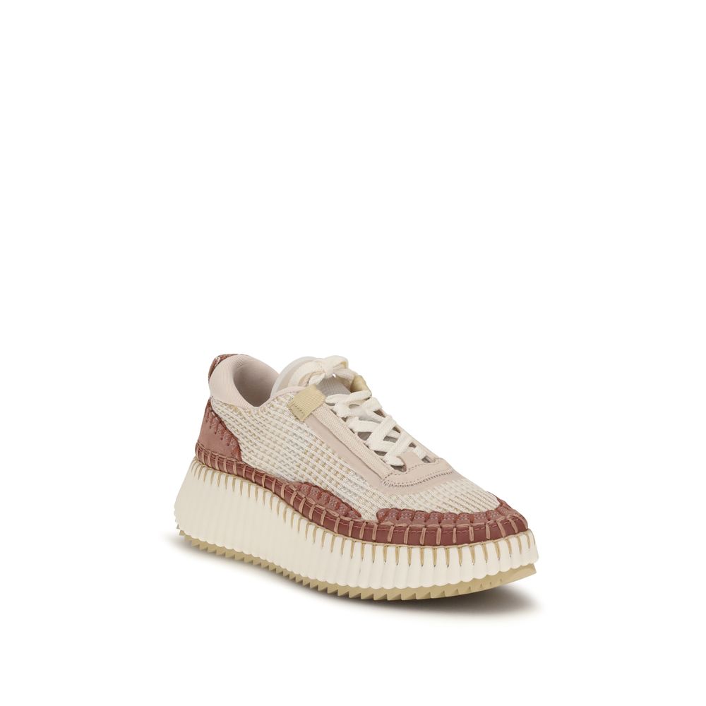 Chloé Beige Nylon Chunky Sneakers | Regal Royce