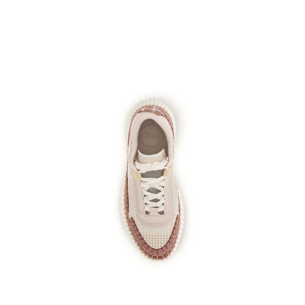 Chloé Beige Nylon Chunky Sneakers | Regal Royce
