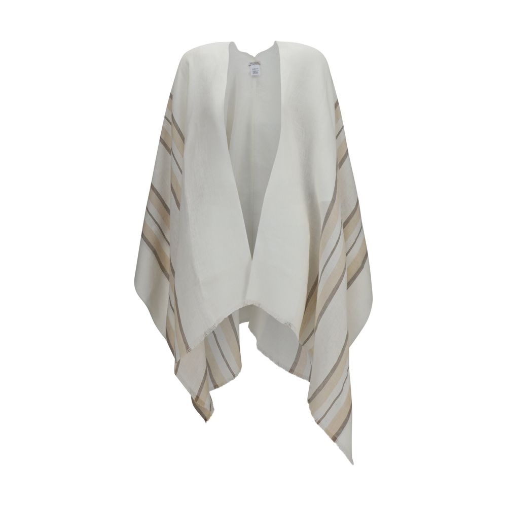Brunello Cucinelli Beige Linen Poncho | Regal Royce