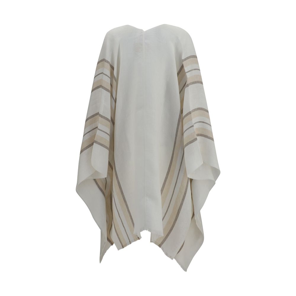 Brunello Cucinelli Beige Linen Poncho | Regal Royce