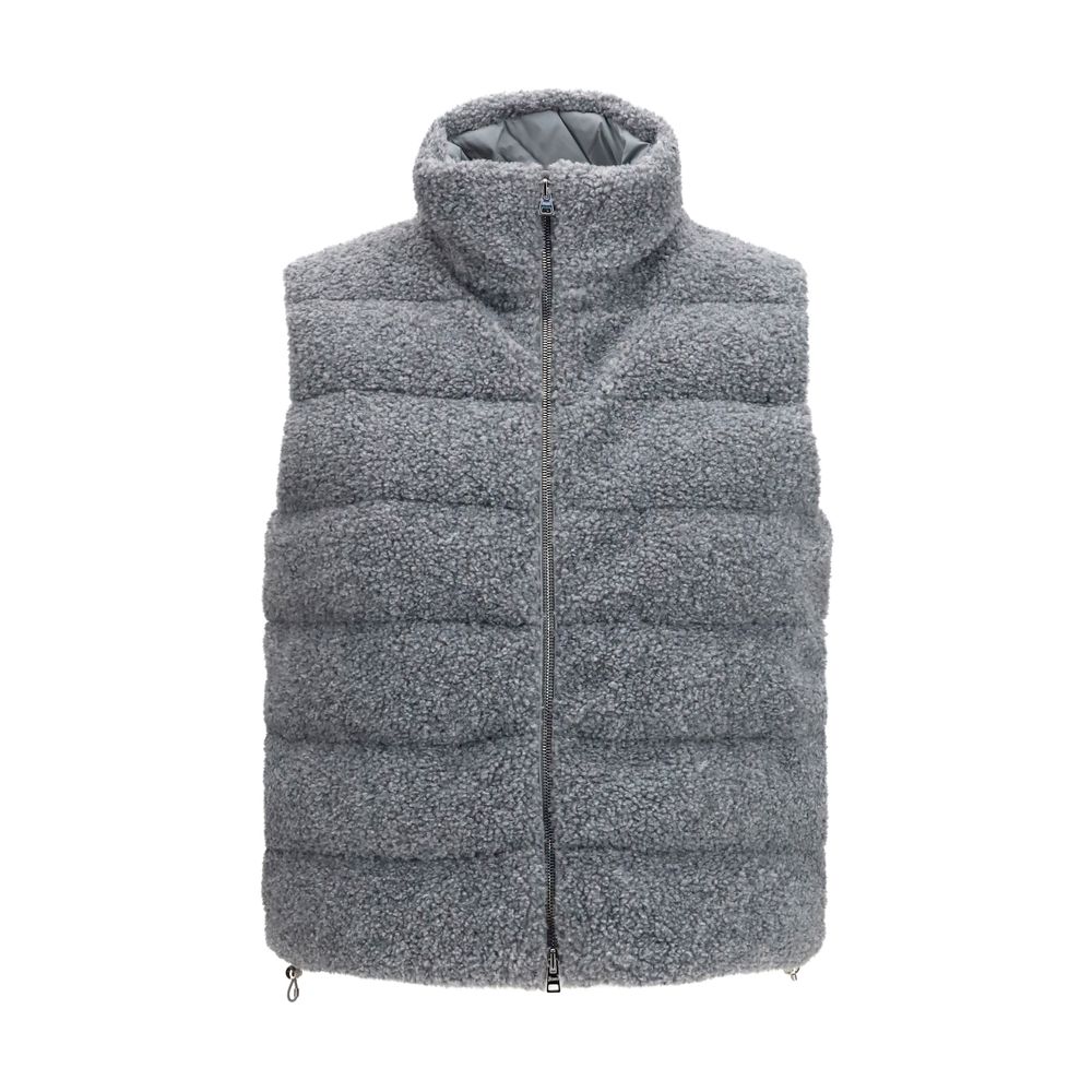 Herno Gray Polyester Sleeveless Jacket | Regal Royce