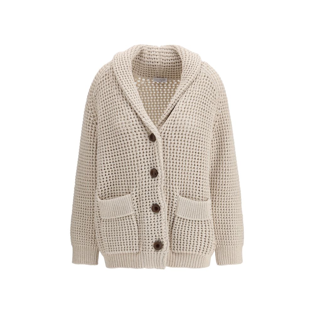 Brunello Cucinelli Beige Cotton Cardigan | Regal Royce