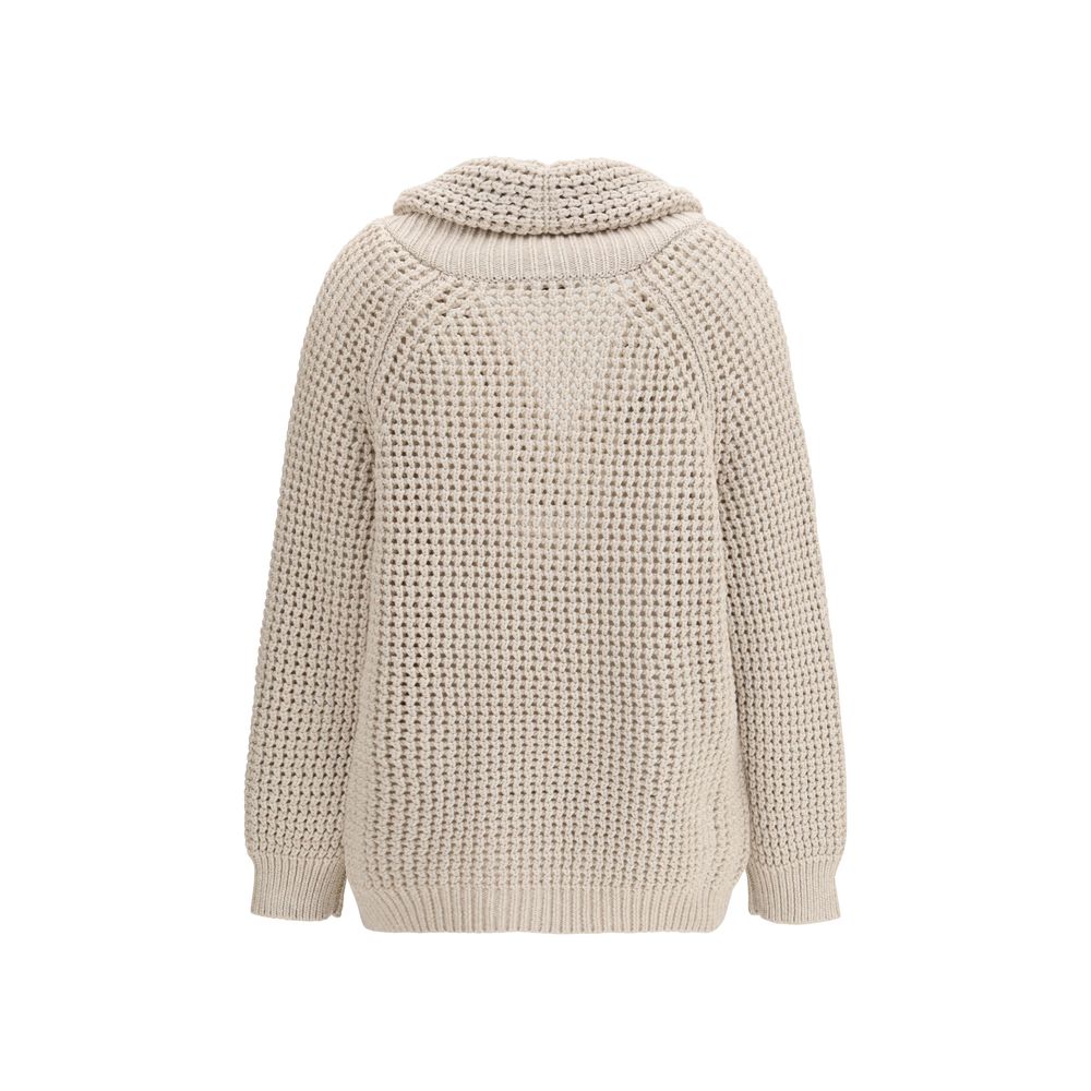 Brunello Cucinelli Beige Cotton Cardigan | Regal Royce