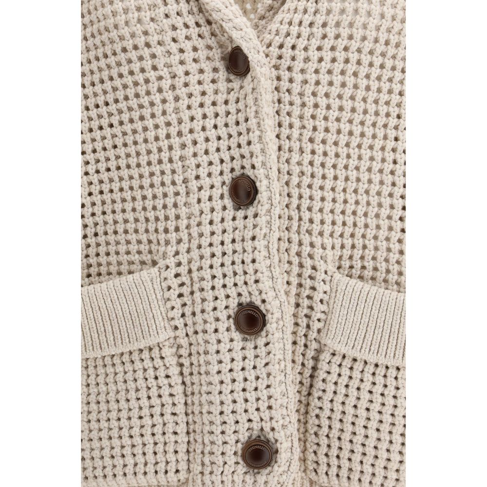 Brunello Cucinelli Beige Cotton Cardigan | Regal Royce
