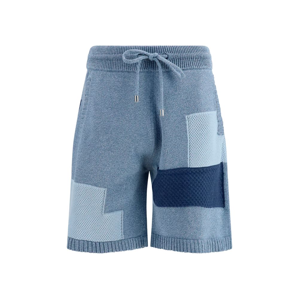 Laneus Blue Cotton Bermuda Shorts | Regal Royce
