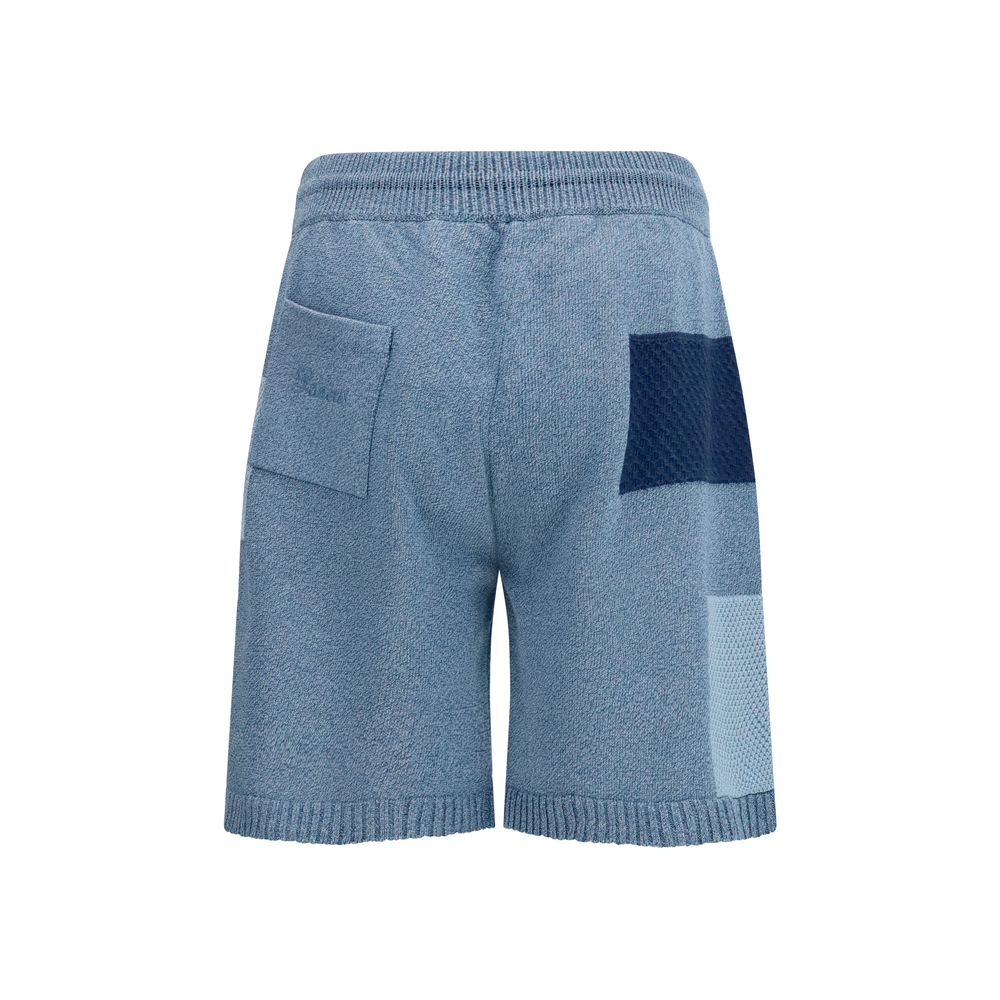 Laneus Blue Cotton Bermuda Shorts | Regal Royce