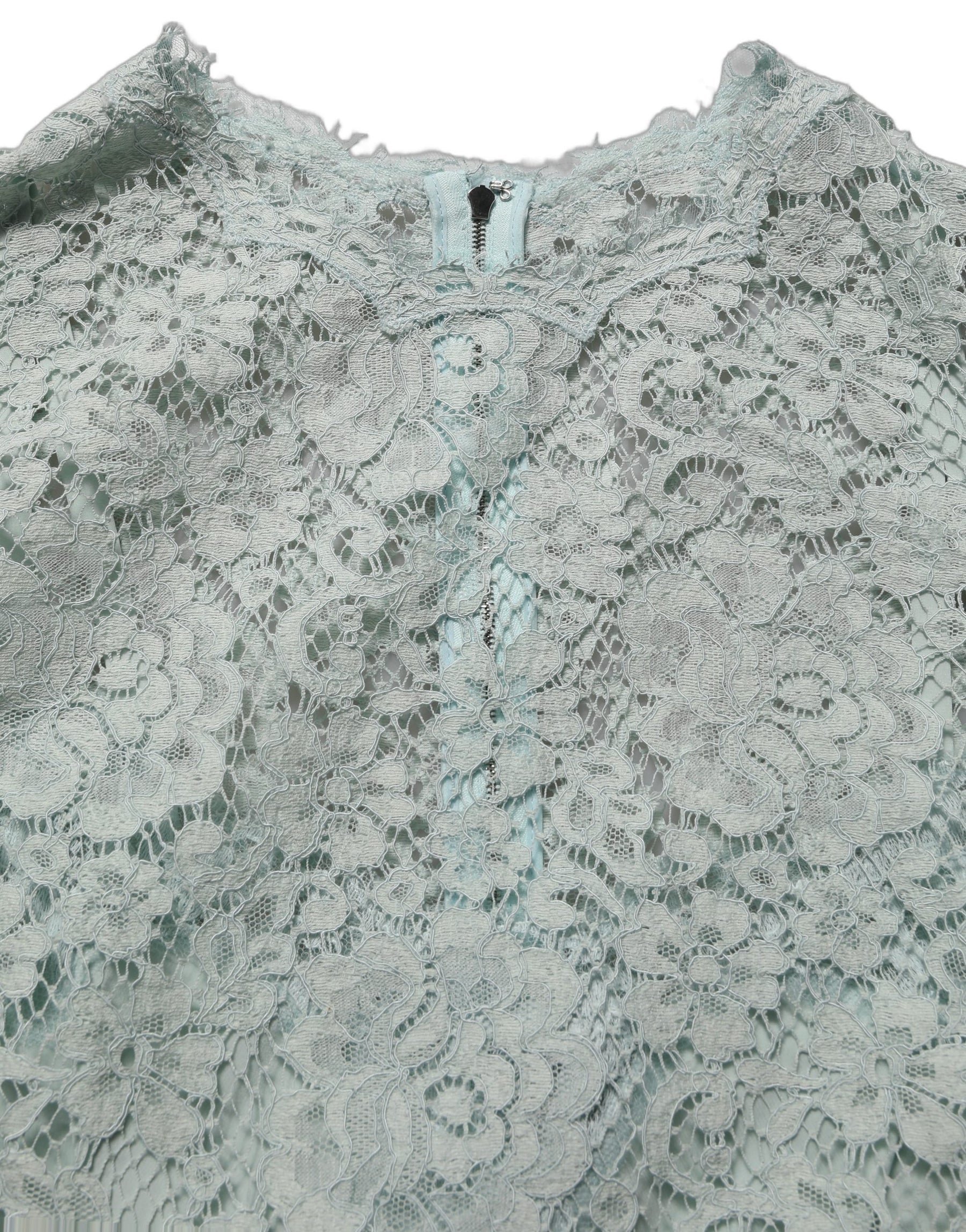 Dolce & Gabbana Mint Green Lace Sleeveless Knee Length Dress | Regal Royce