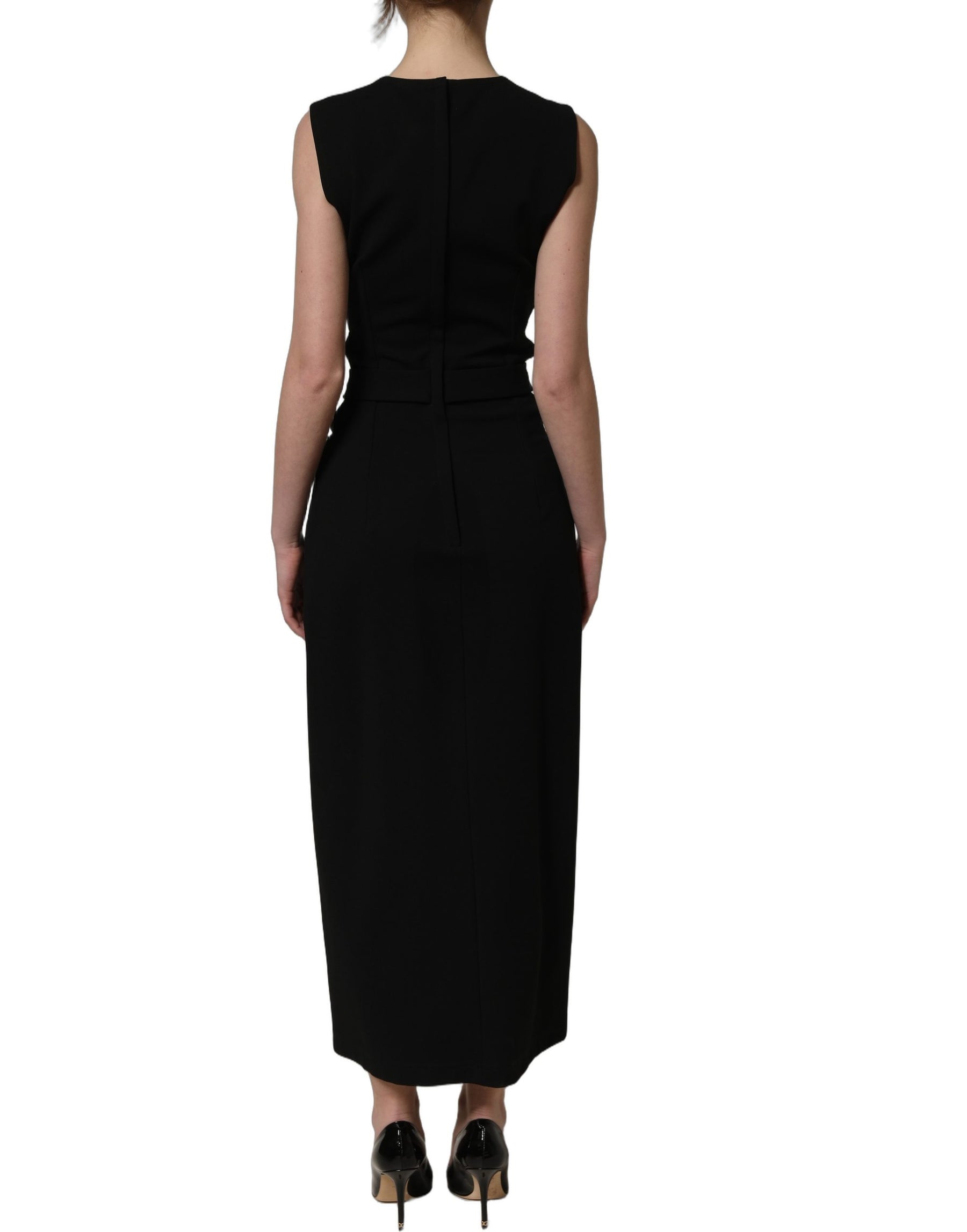 Dolce & Gabbana Black Cut Out Detail Sleeveless Maxi Dress | Regal Royce