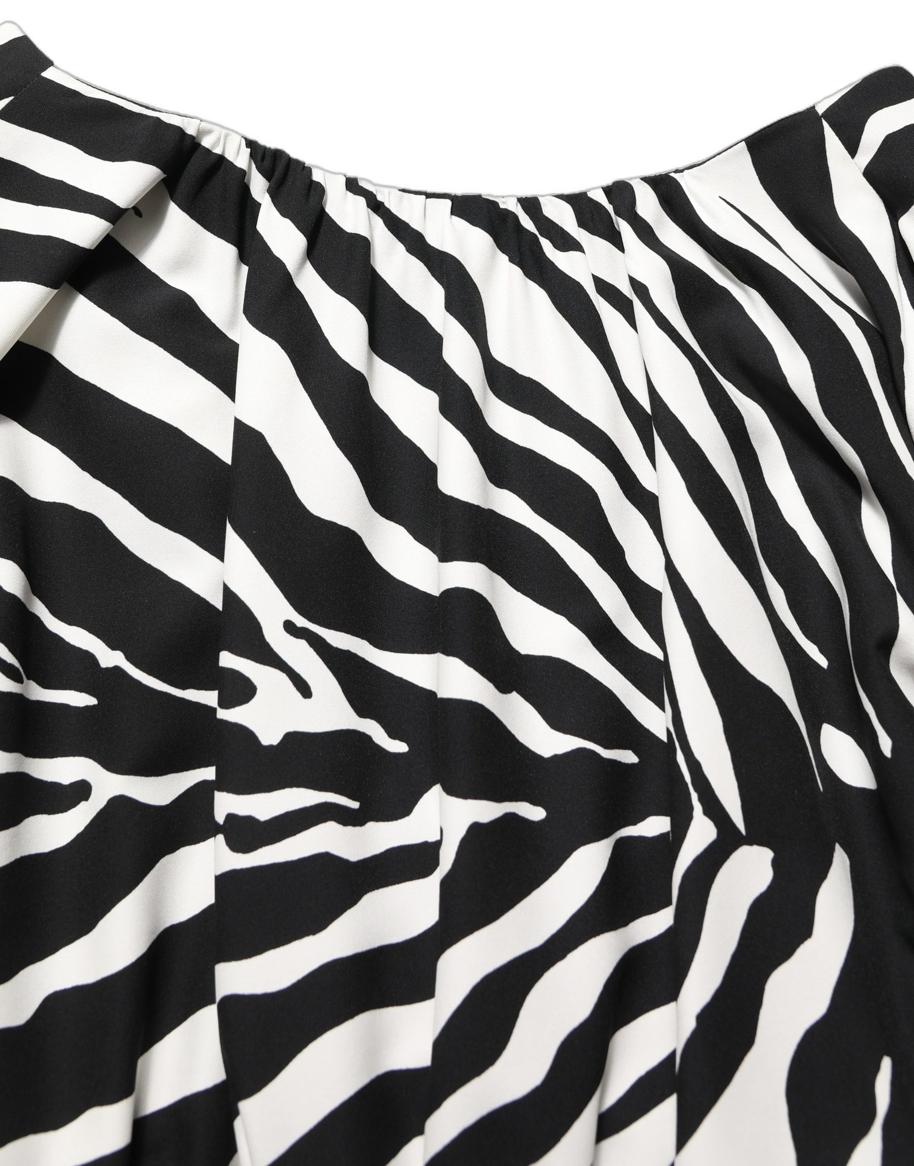 Dolce & Gabbana Black White Zebra Ruched Silk Mini Dress | Regal Royce