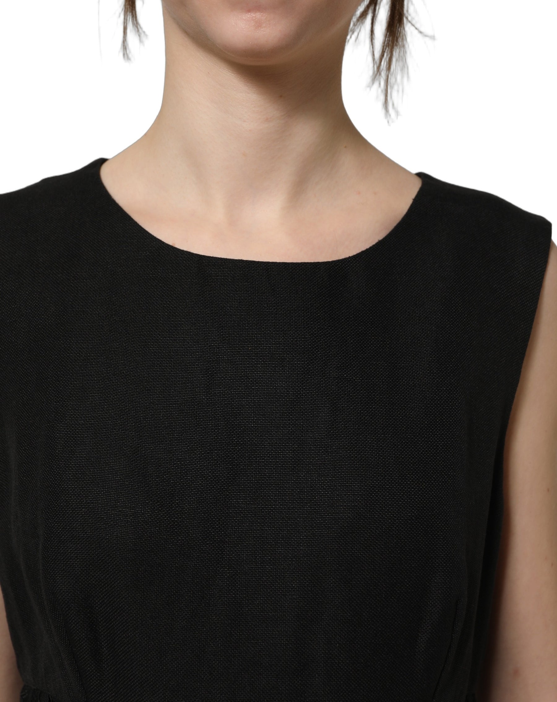 Dolce & Gabbana Black Floral Lace Sleeveless Shift Dress | Regal Royce