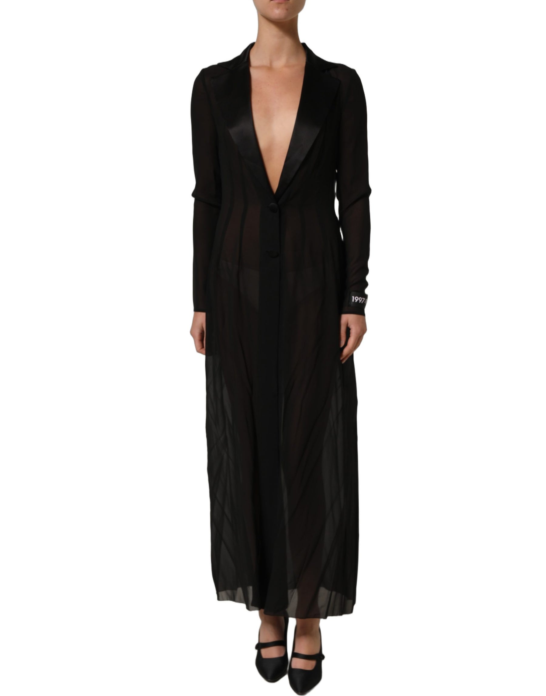 Dolce & Gabbana Black Silk Sheer Chiffon Long Maxi Dress | Regal Royce