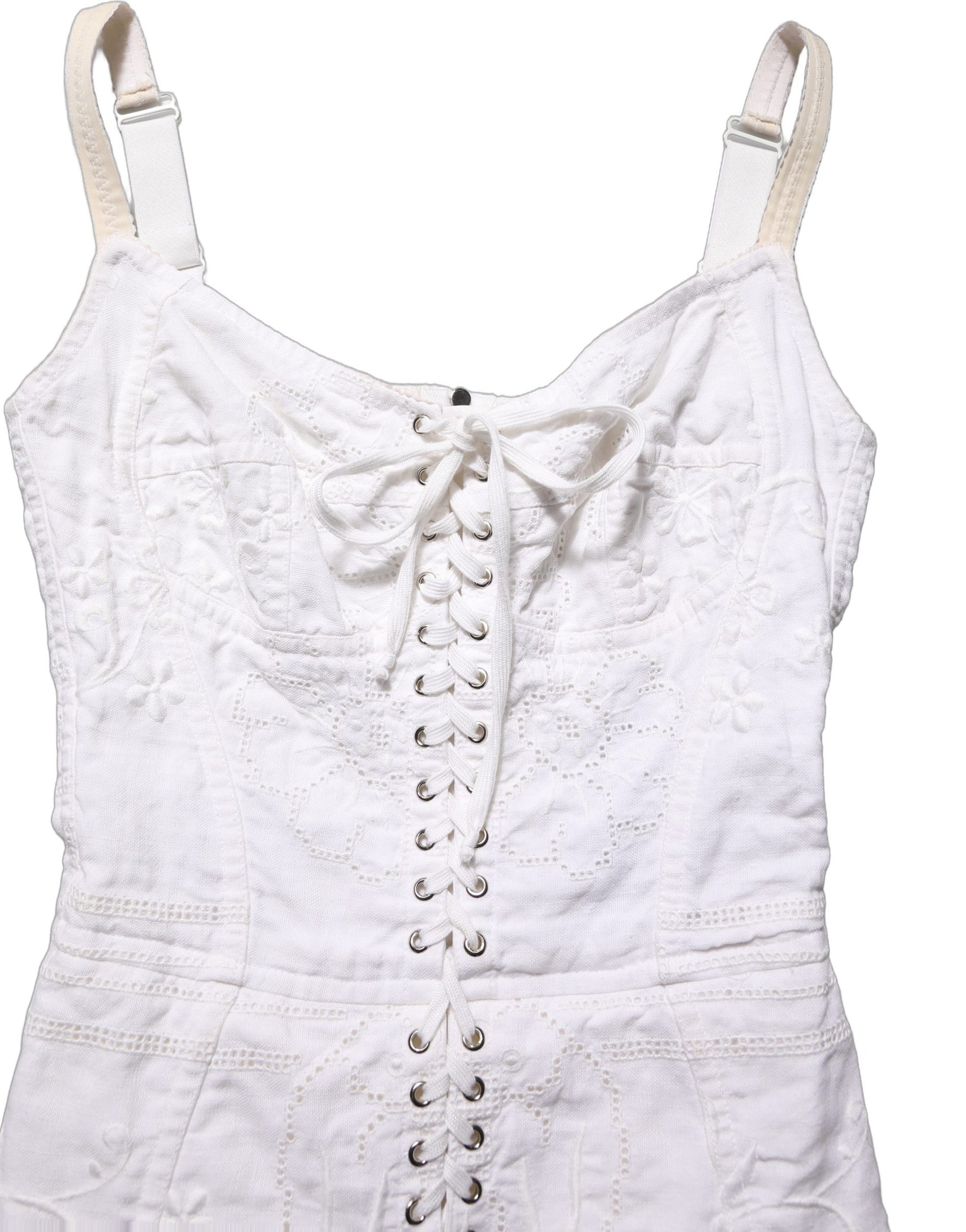 Dolce & Gabbana Black Cotton Corset Style Fitted Mini Dress | Regal Royce