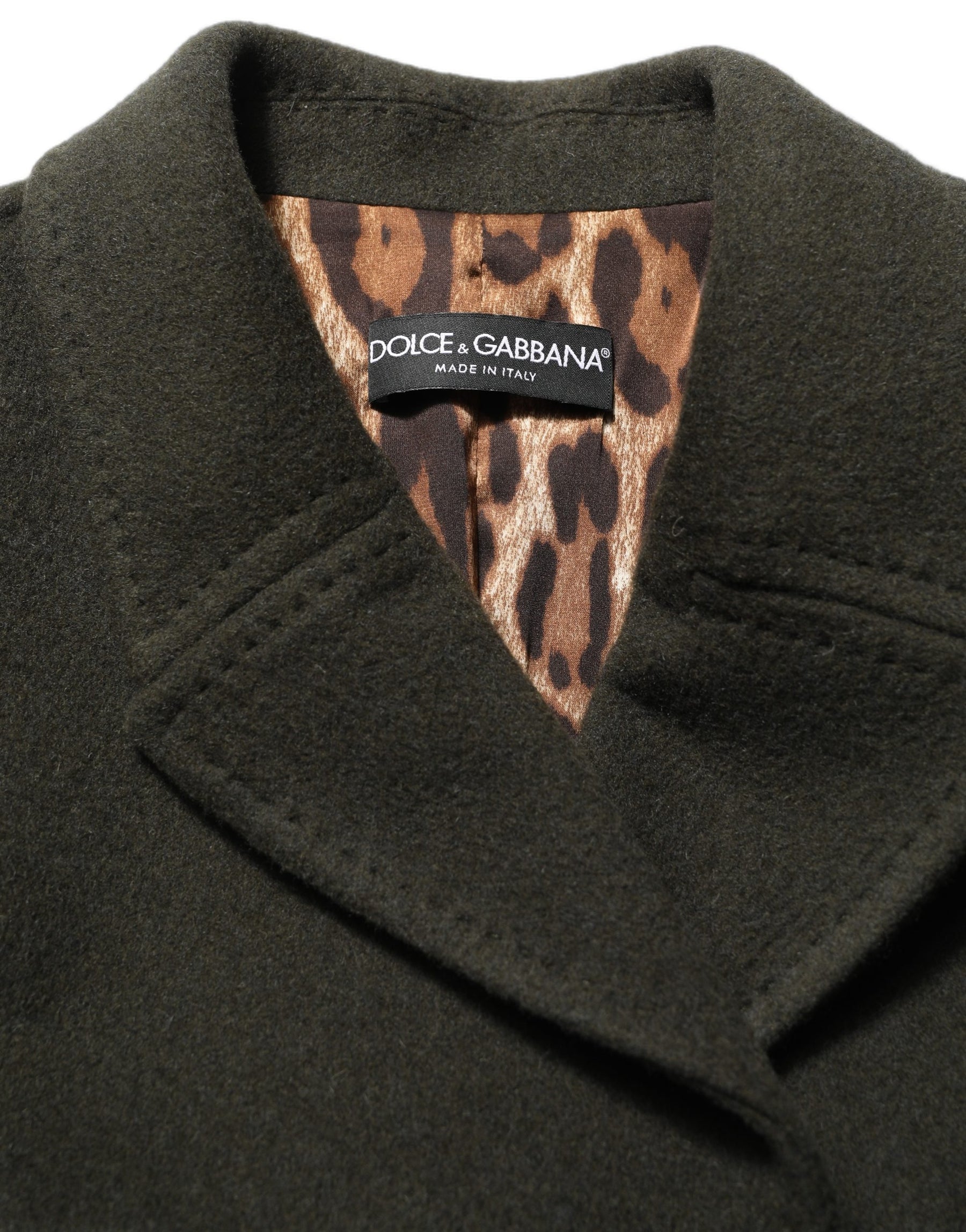 Dolce & Gabbana Dark Green Double Breasted Peacoat Jacket | Regal Royce