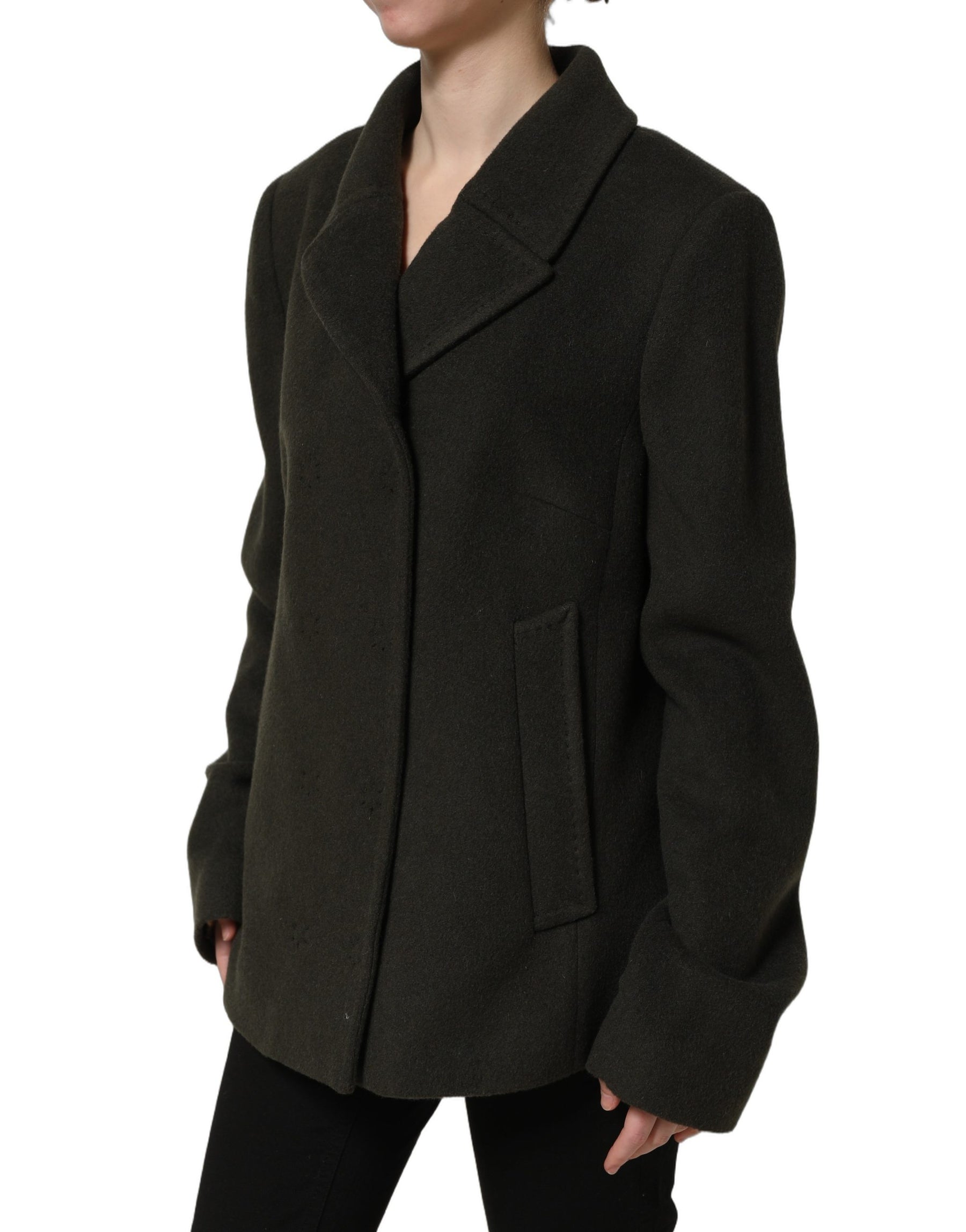 Dolce & Gabbana Dark Green Double Breasted Peacoat Jacket | Regal Royce