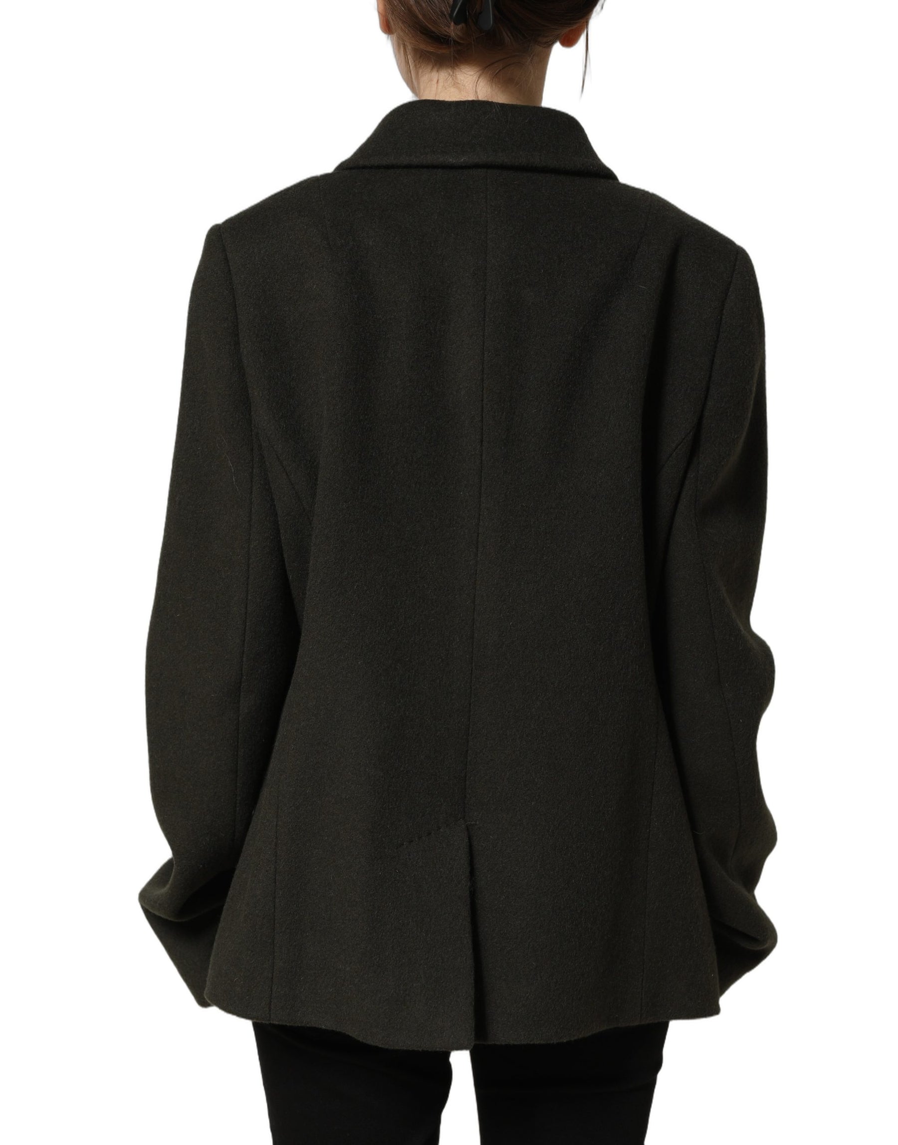 Dolce & Gabbana Dark Green Double Breasted Peacoat Jacket | Regal Royce