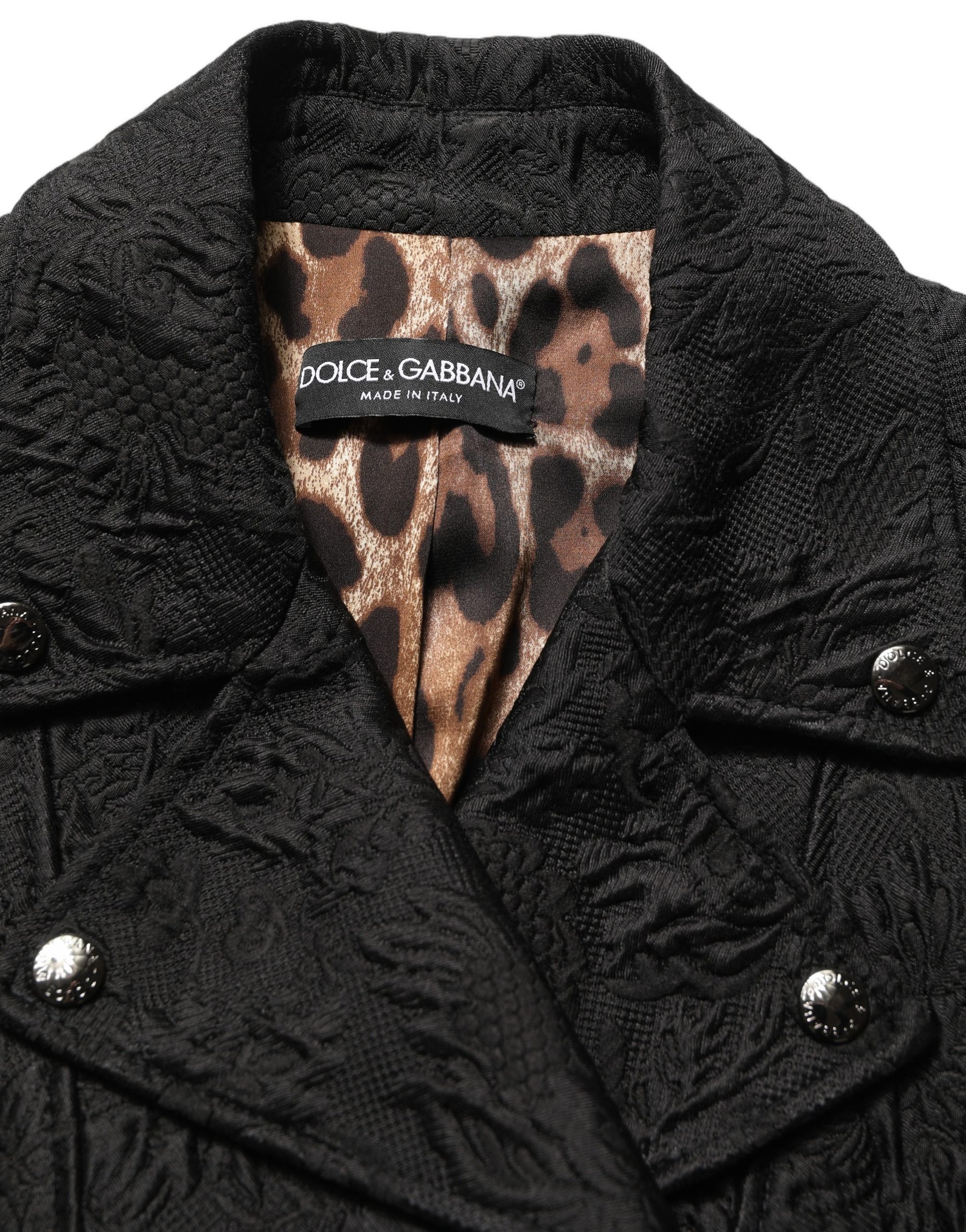 Dolce & Gabbana Black Floral Brocade Biker Blouson Jacket | Regal Royce