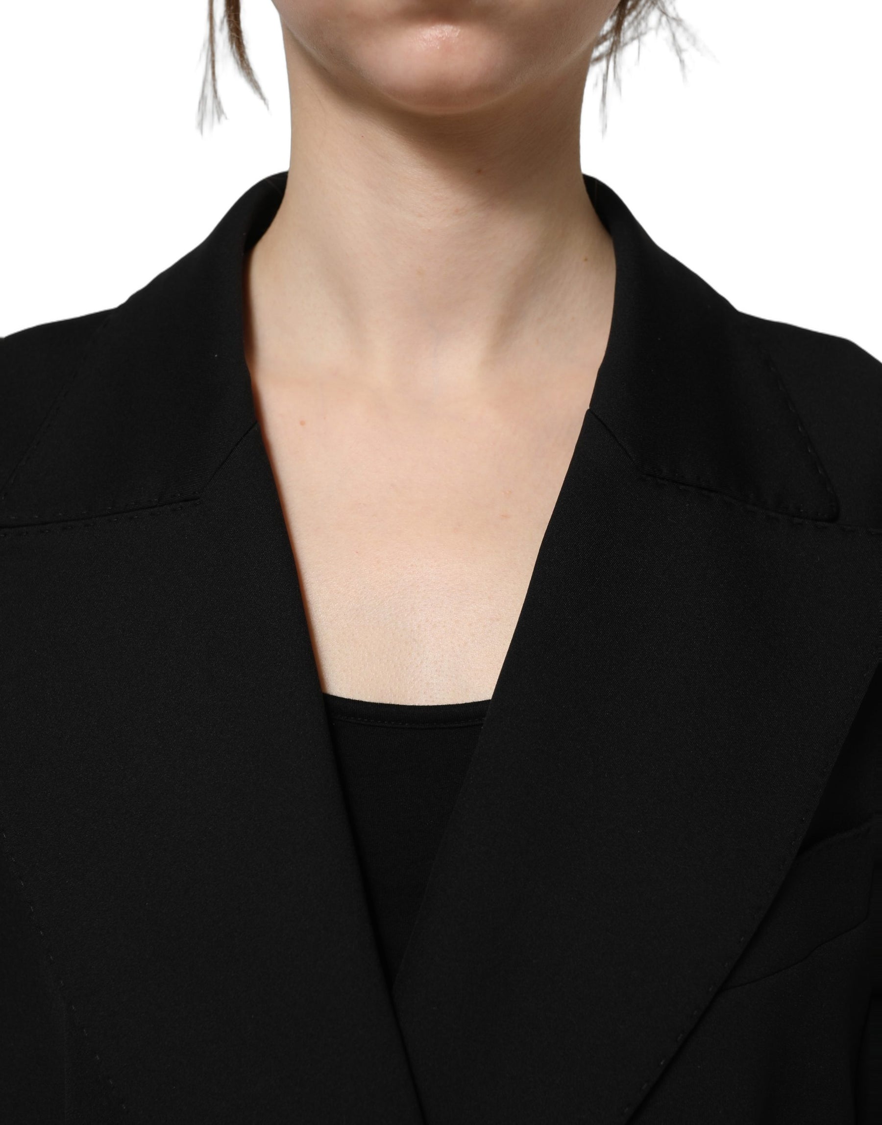 Dolce & Gabbana Black Double Breasted Crepe Blazer Jacket | Regal Royce