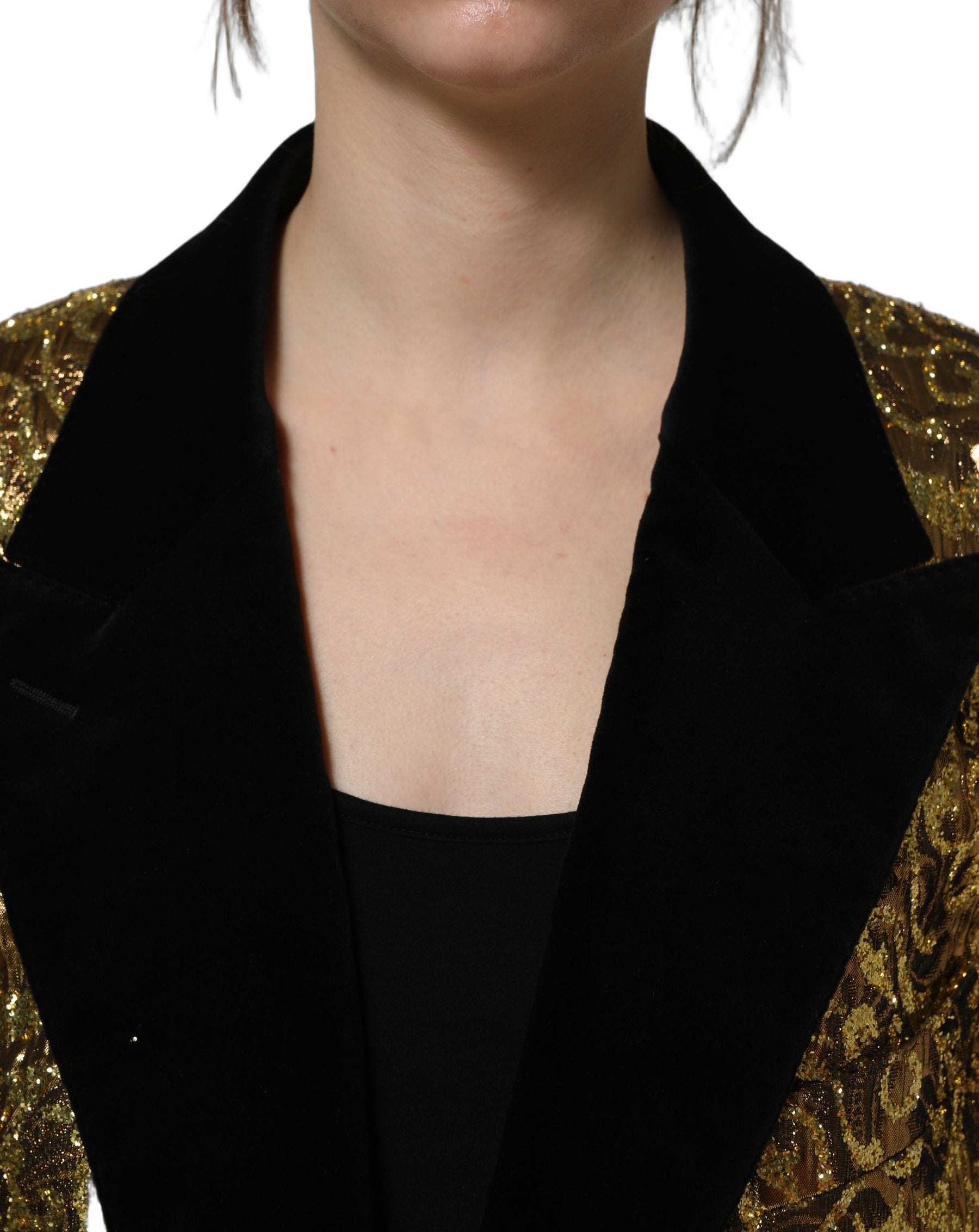Dolce & Gabbana Gold Floral Jacquard Wool Trench Coat Jacket | Regal Royce