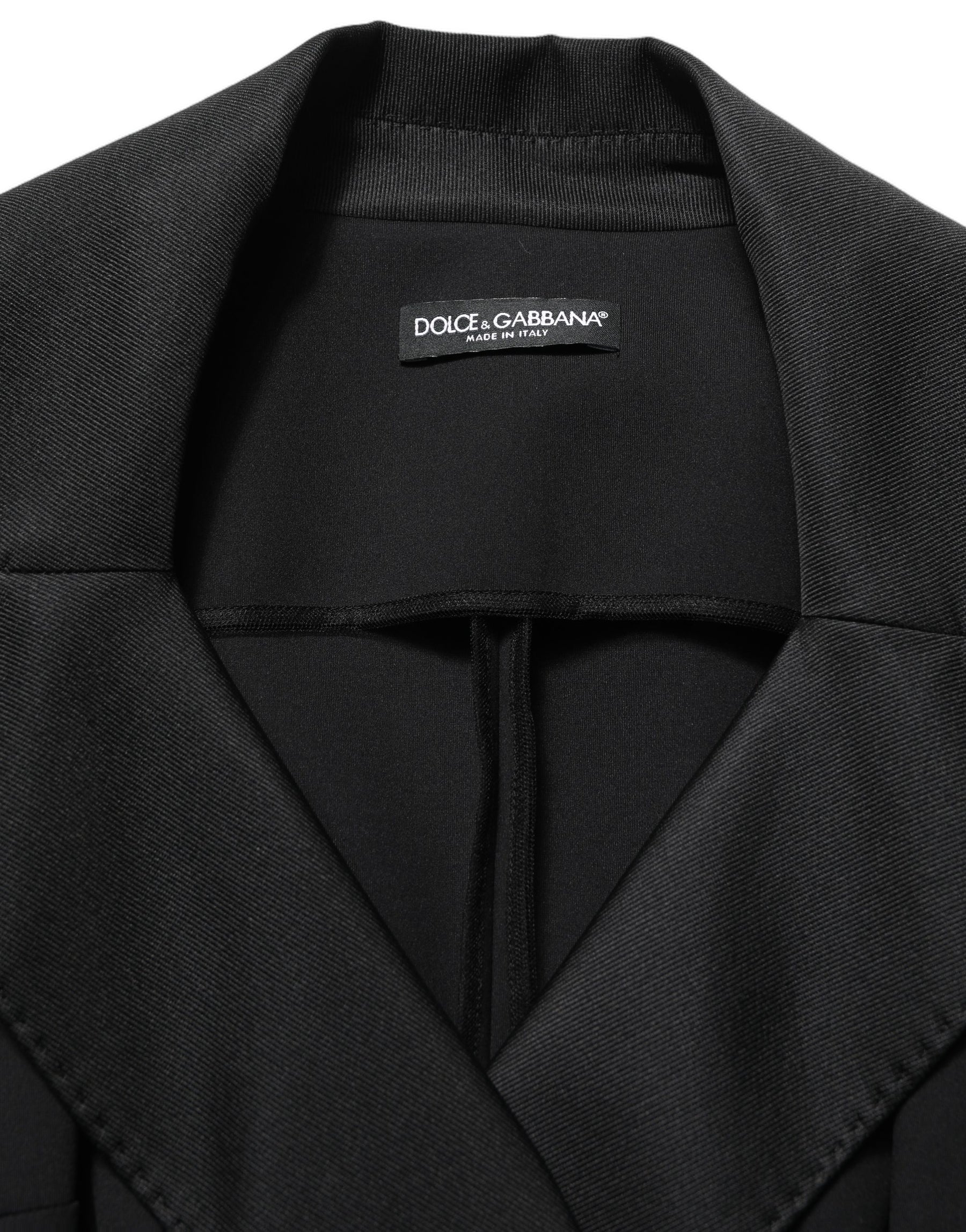 Dolce & Gabbana Black Nylon Double Breasted Coat Jacket | Regal Royce