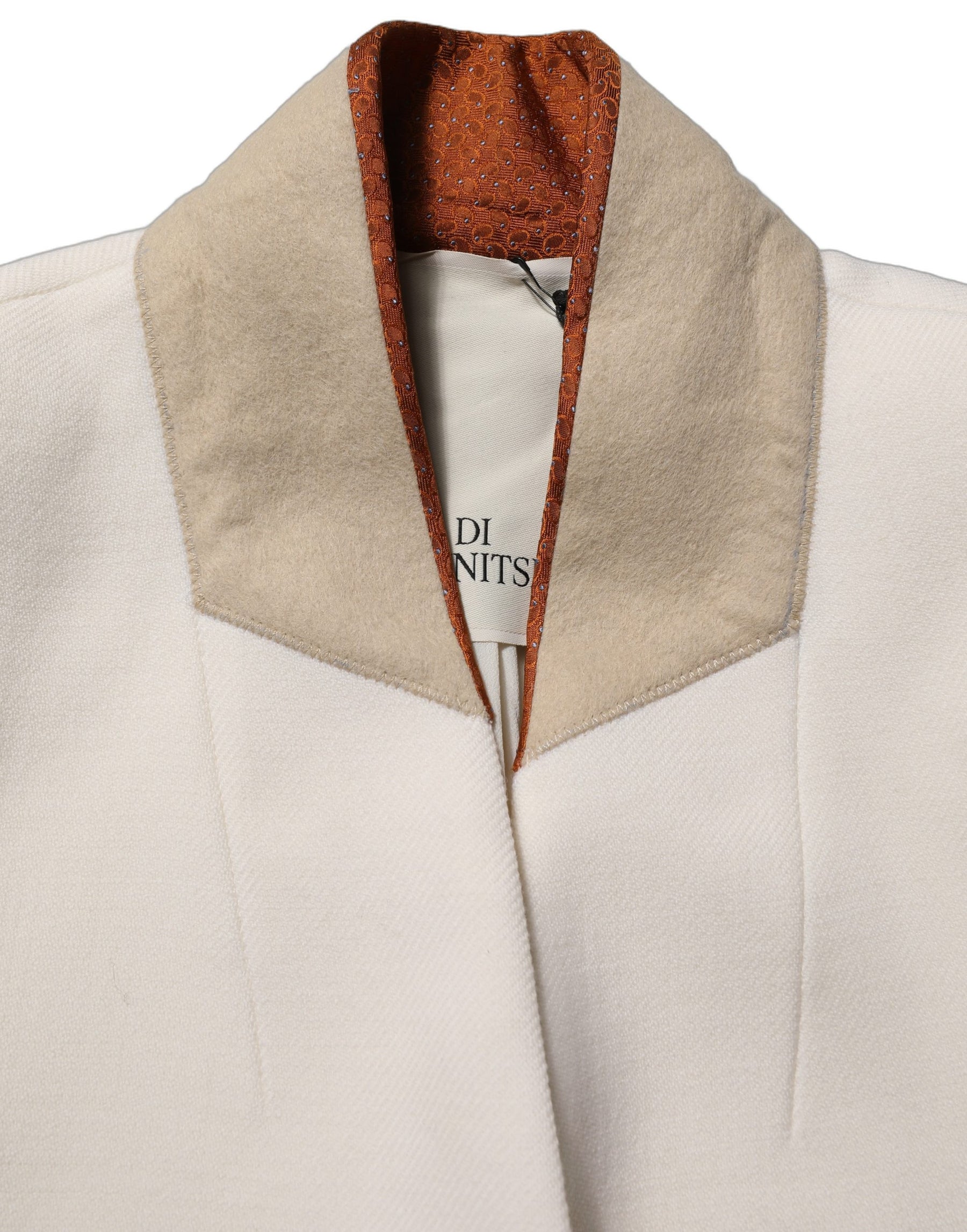 Di Stavnitser Antwerp White Wool Long Trench Coat Jacket | Regal Royce
