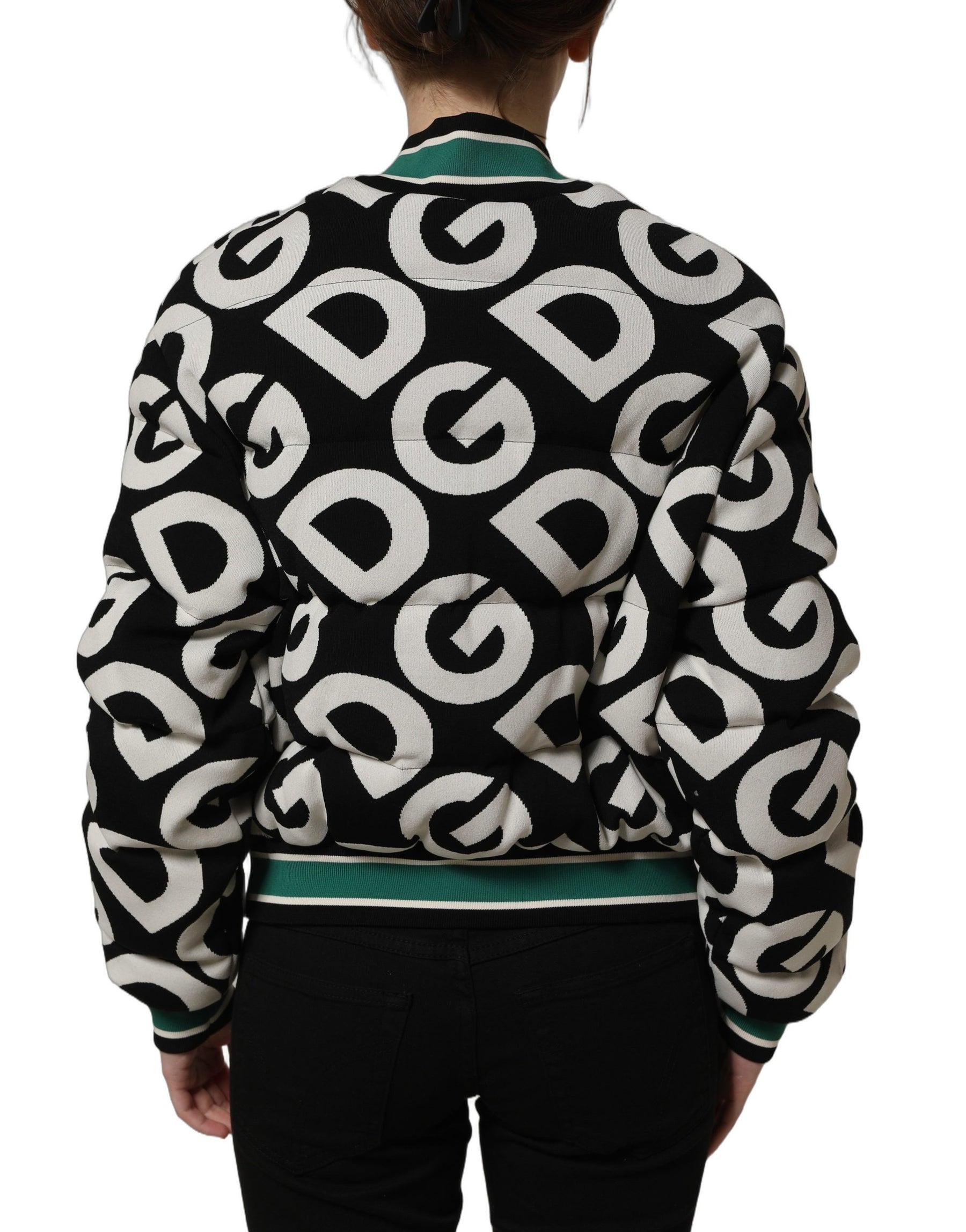 Dolce & Gabbana Multicolor Logo Full Zip Bomber Jacket | Regal Royce