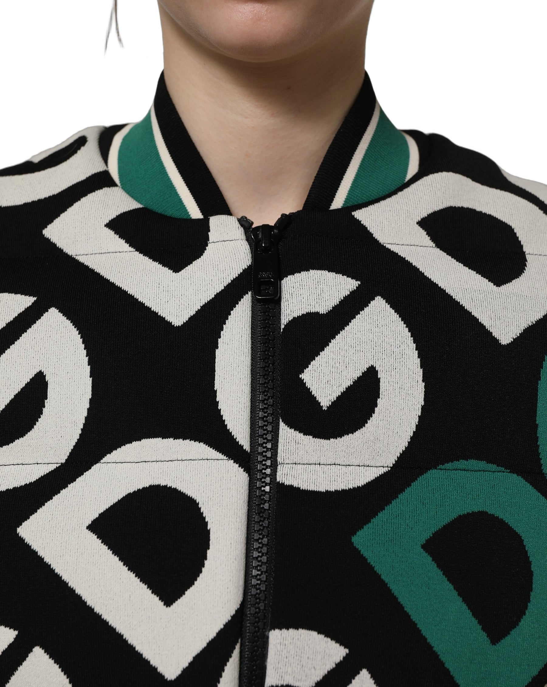Dolce & Gabbana Multicolor Logo Full Zip Bomber Jacket | Regal Royce