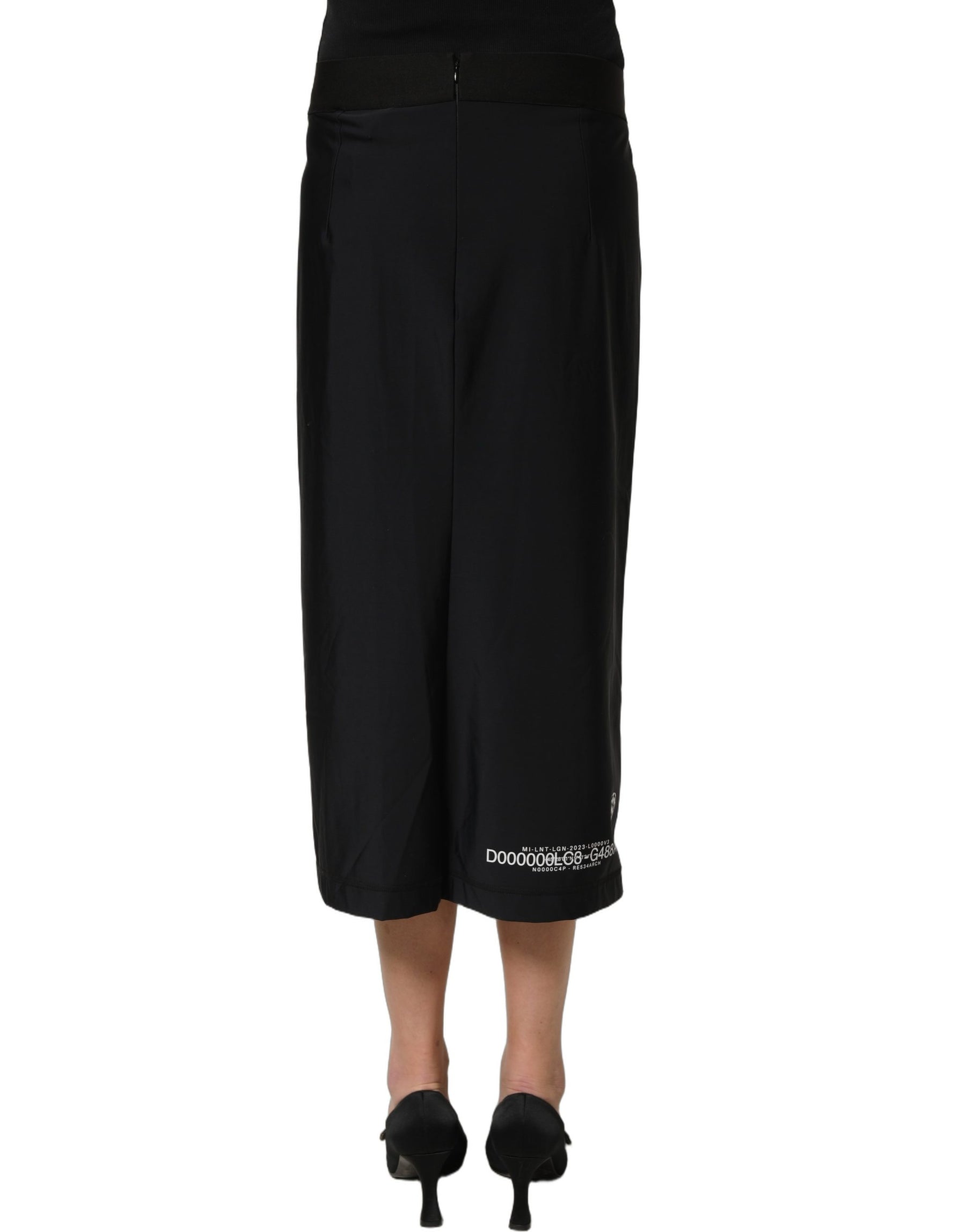 Dolce & Gabbana Black DGVIB3 Stretch Jersey Midi Pencil Cut Skirt | Regal Royce