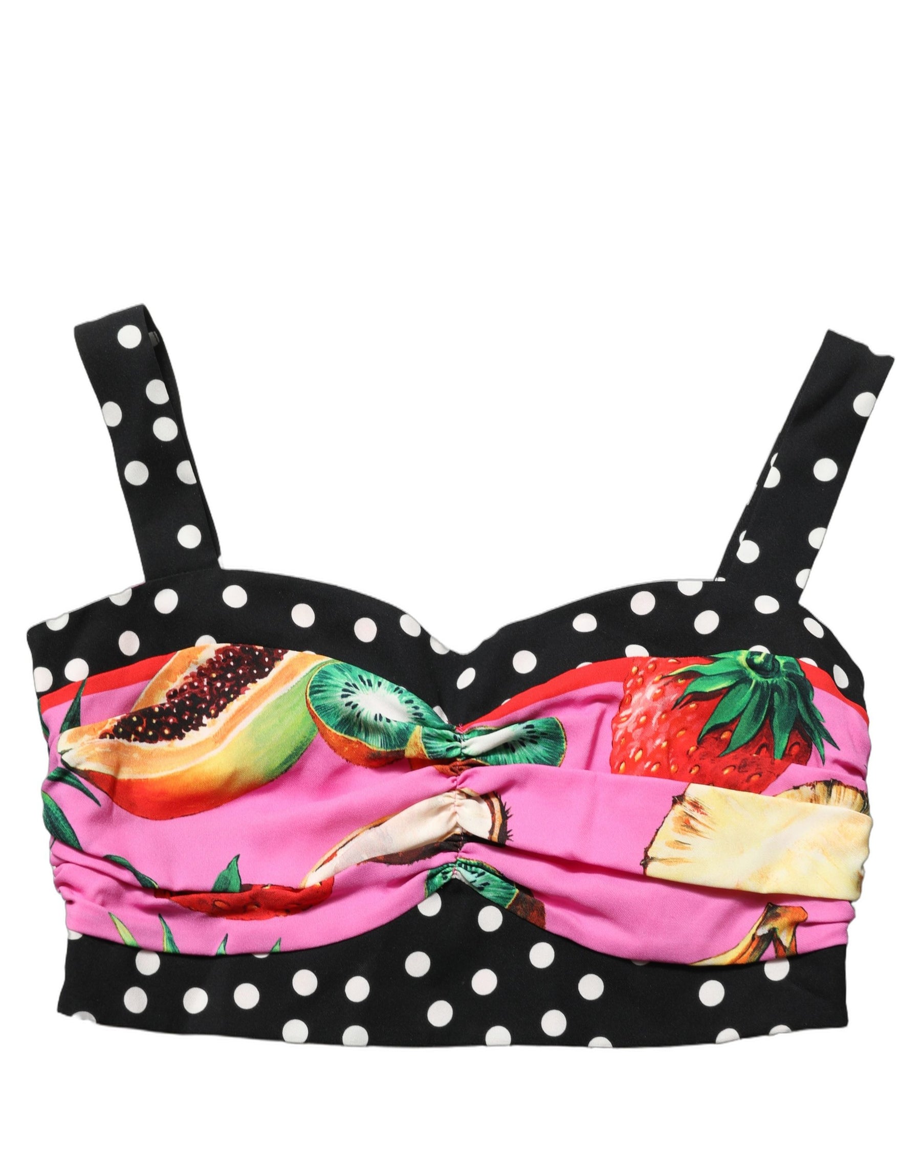 Dolce & Gabbana Multicolor Silk Cropped Bustier Corset Top | Regal Royce