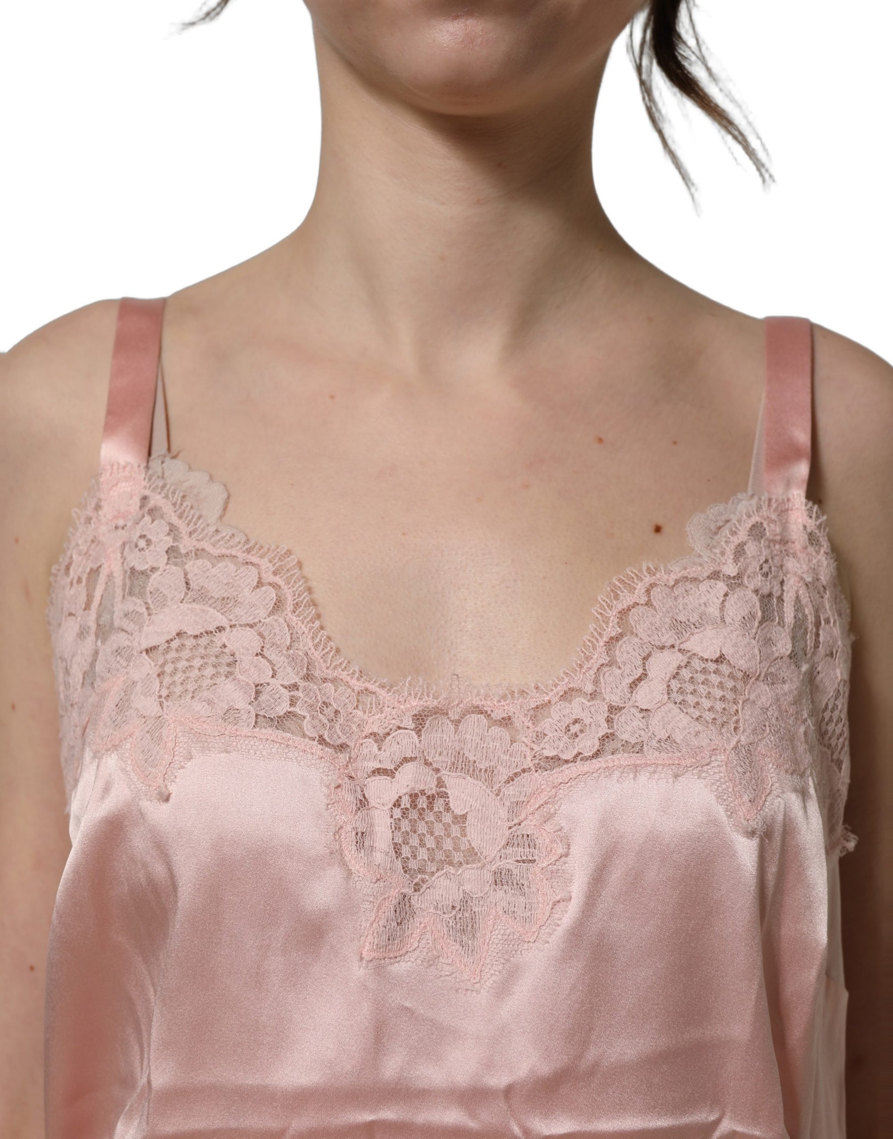 Dolce & Gabbana Light Pink Floral Lace Lingerie Underwear Top | Regal Royce
