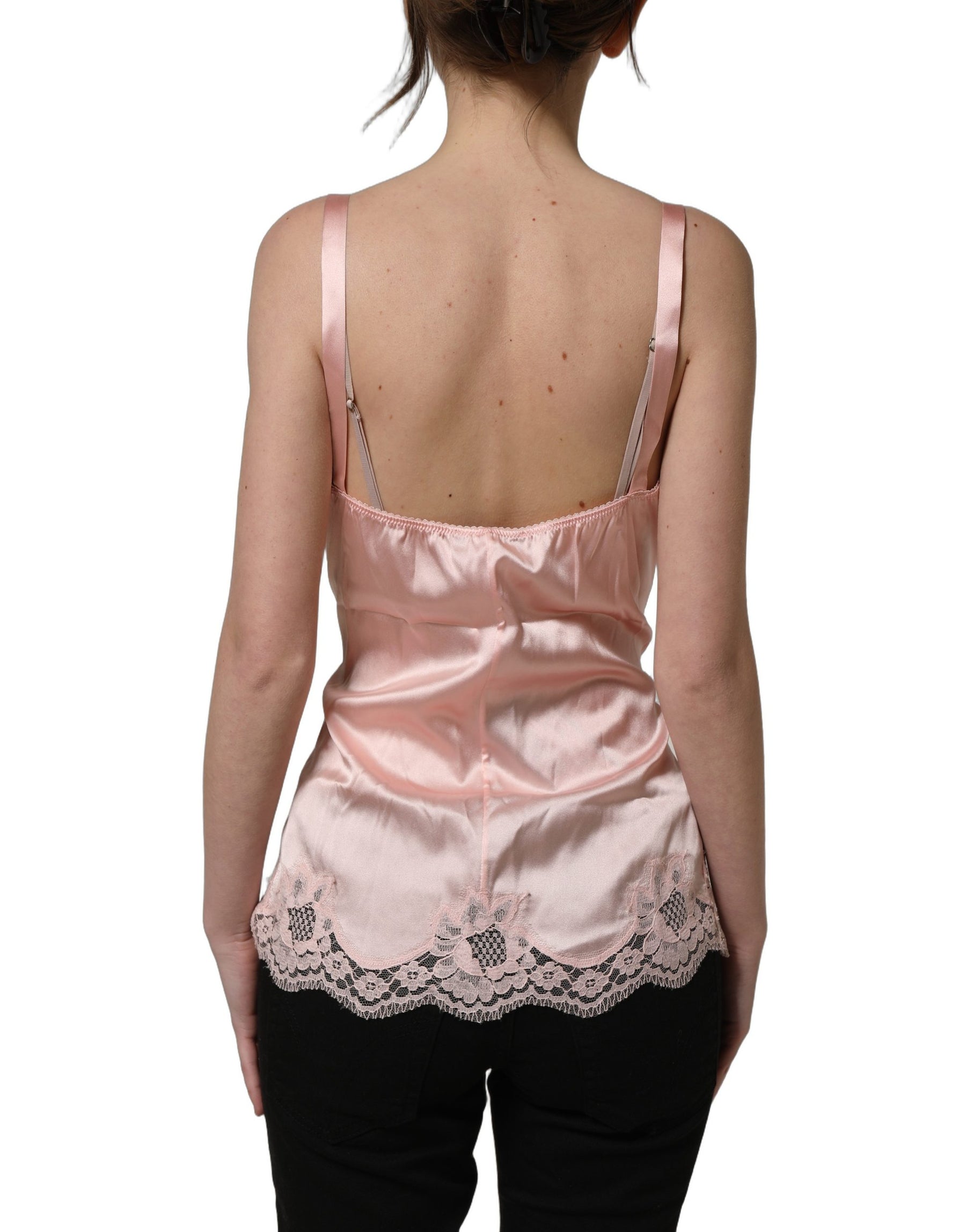 Dolce & Gabbana Light Pink Floral Lace Lingerie Underwear Top | Regal Royce