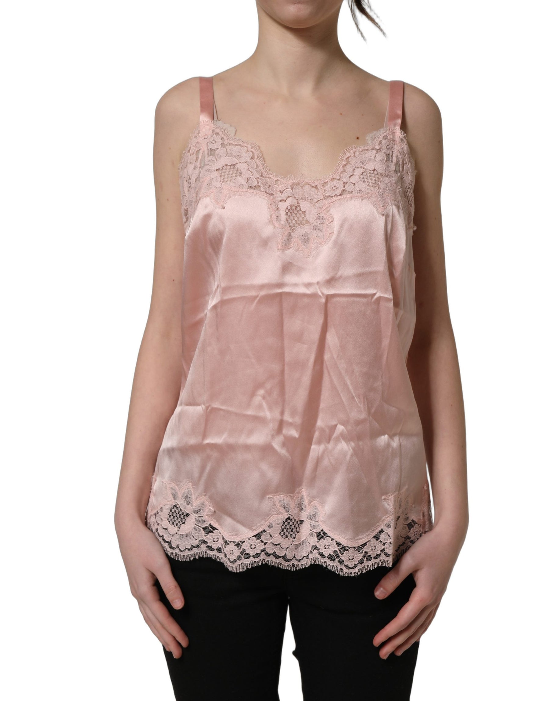 Dolce & Gabbana Light Pink Floral Lace Lingerie Underwear Top | Regal Royce