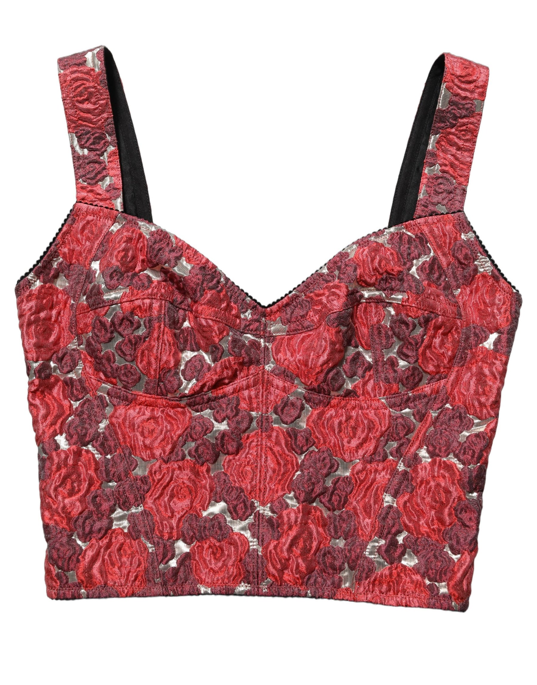 Dolce & Gabbana Multicolor Floral Cropped Bustier Tank Top | Regal Royce