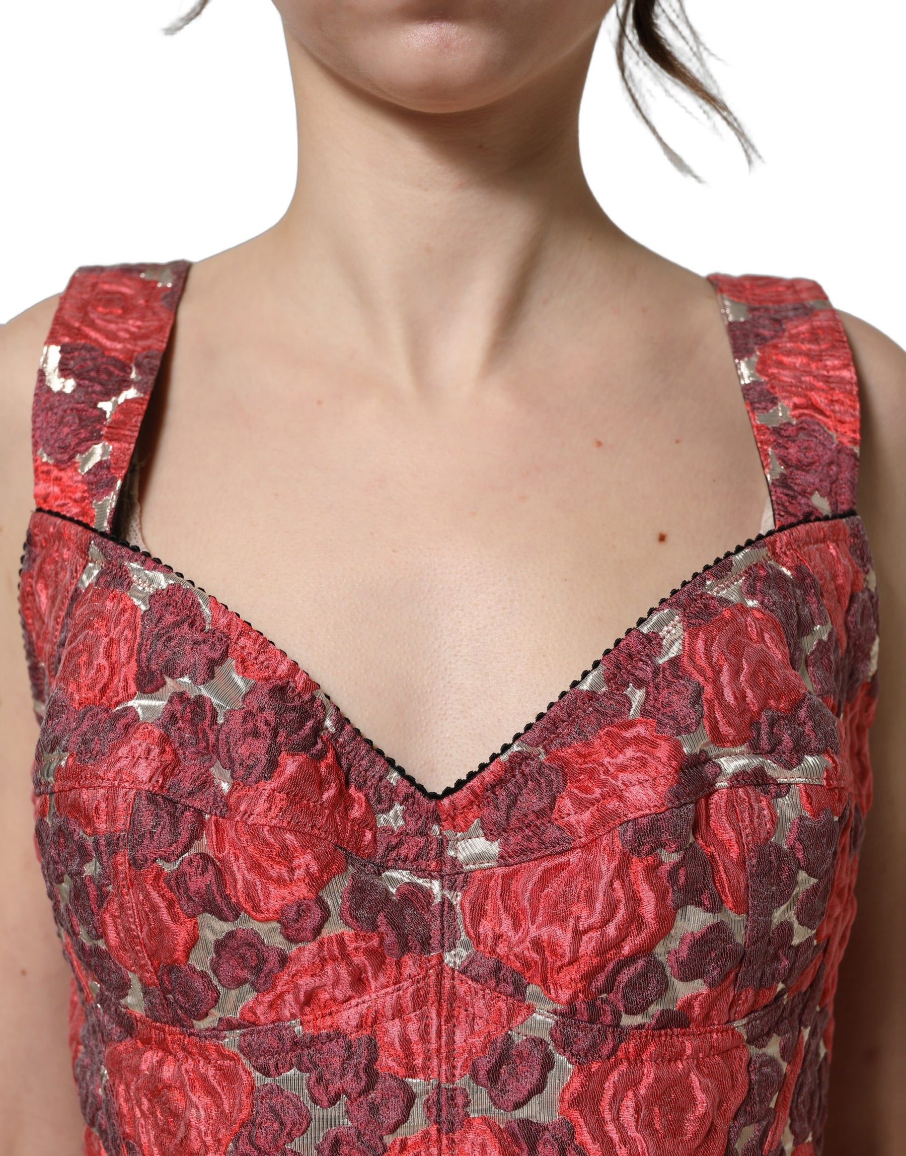 Dolce & Gabbana Multicolor Floral Cropped Bustier Tank Top | Regal Royce