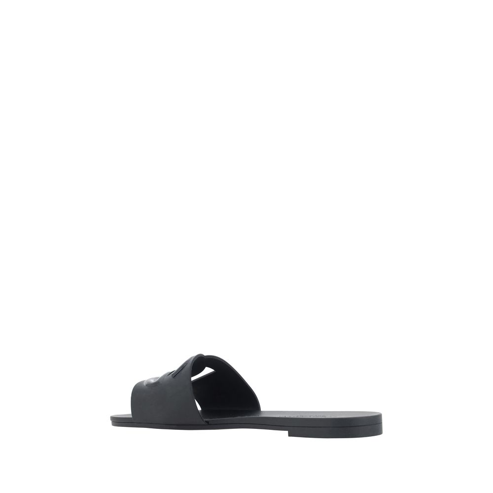 Dolce & Gabbana Black Rubber Flat Sandals | Regal Royce