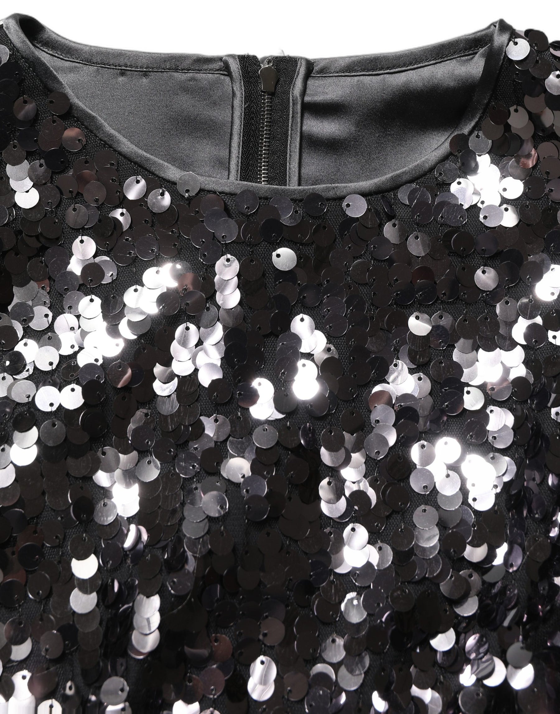 Dolce & Gabbana Black Sequined Long Sleeves Crop Blouse Top | Regal Royce