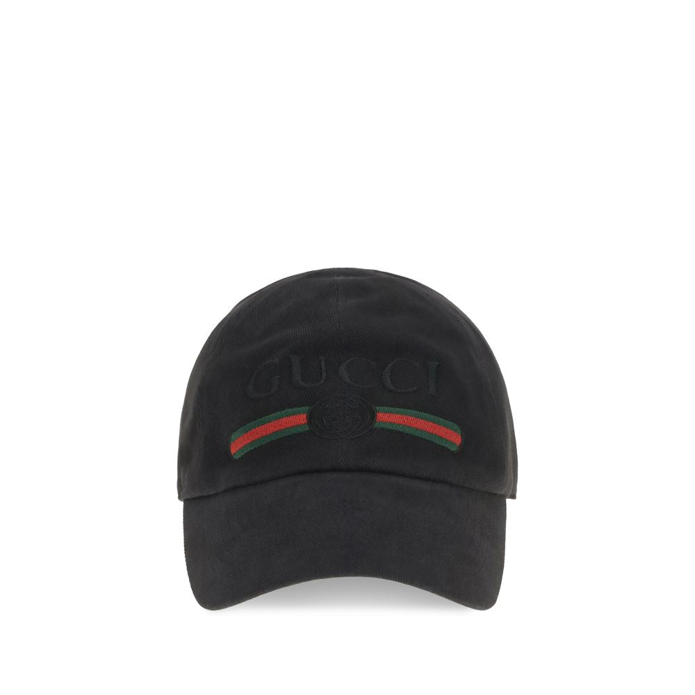 Gucci Black Cotton Cap (Baseball Hat) | Regal Royce